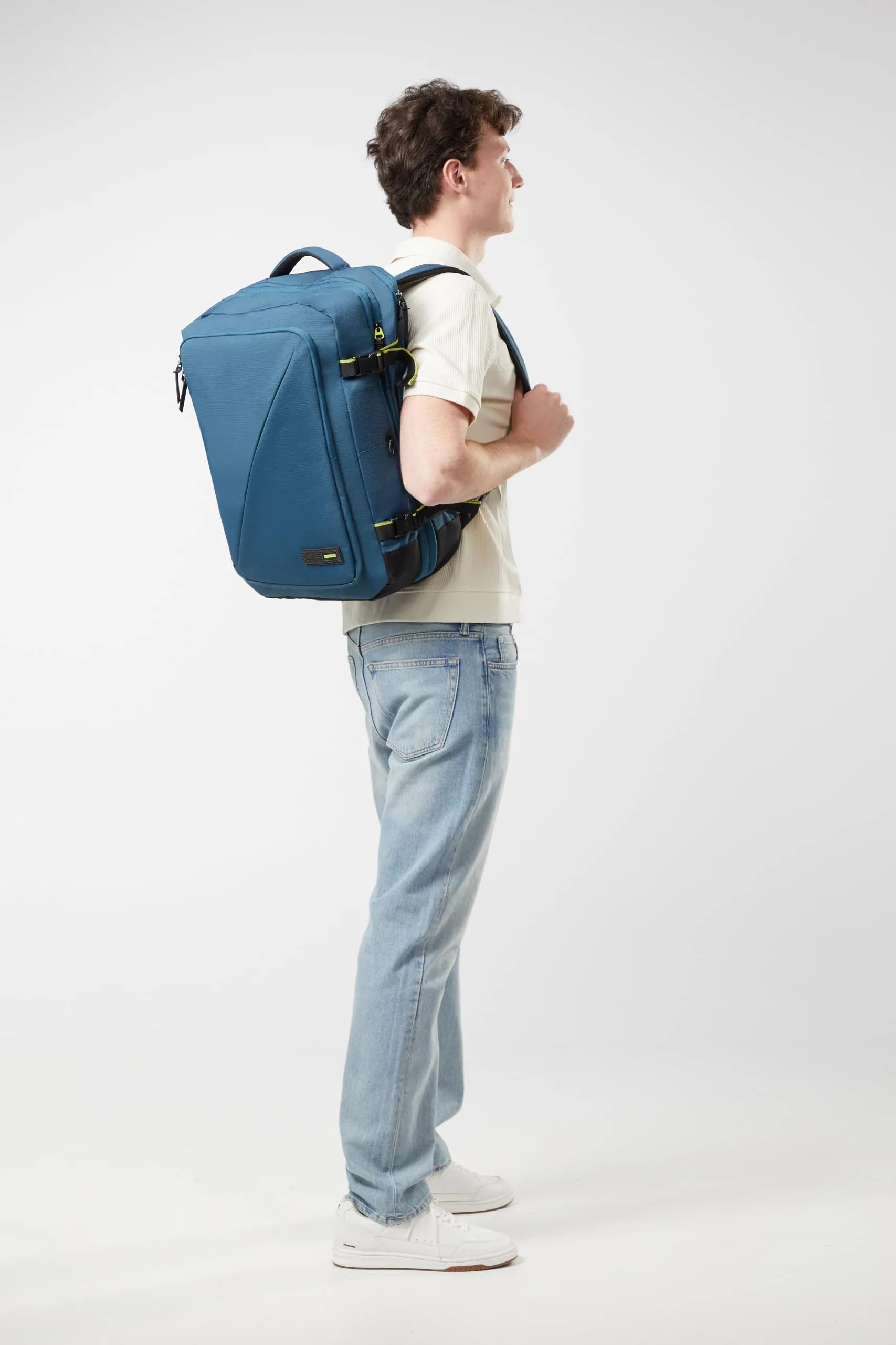 American Tourister Take2Cabin Zaino da viaggio espandibile 17,3 pollici, 55 cm, 42,5/48,5 L, Harbor Blue - immagine 7