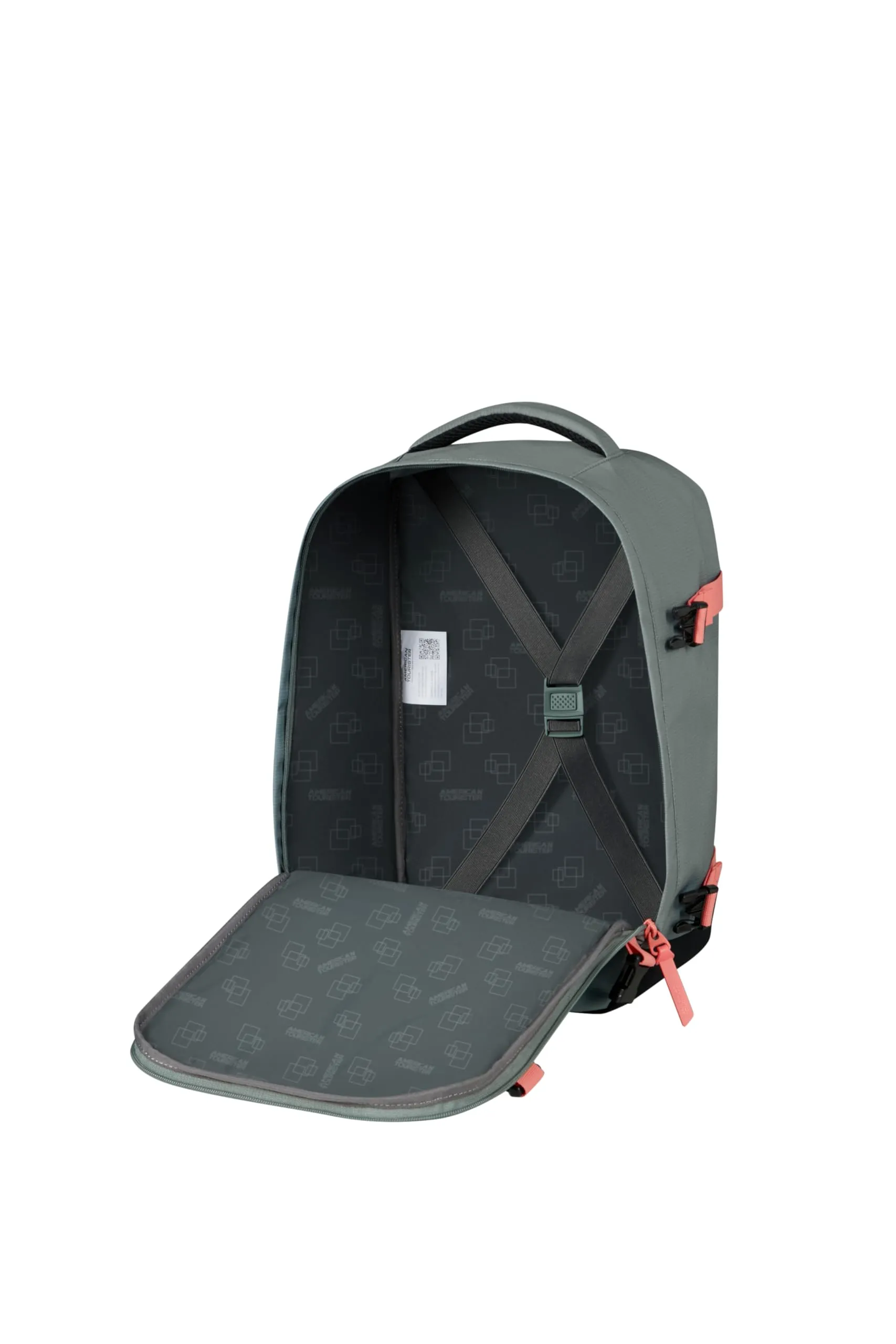 American Tourister Take2Cabin Zaino da Cabina Ryanair 40 x 25 x 20 cm, 24L, Sage/Coral - immagine 5