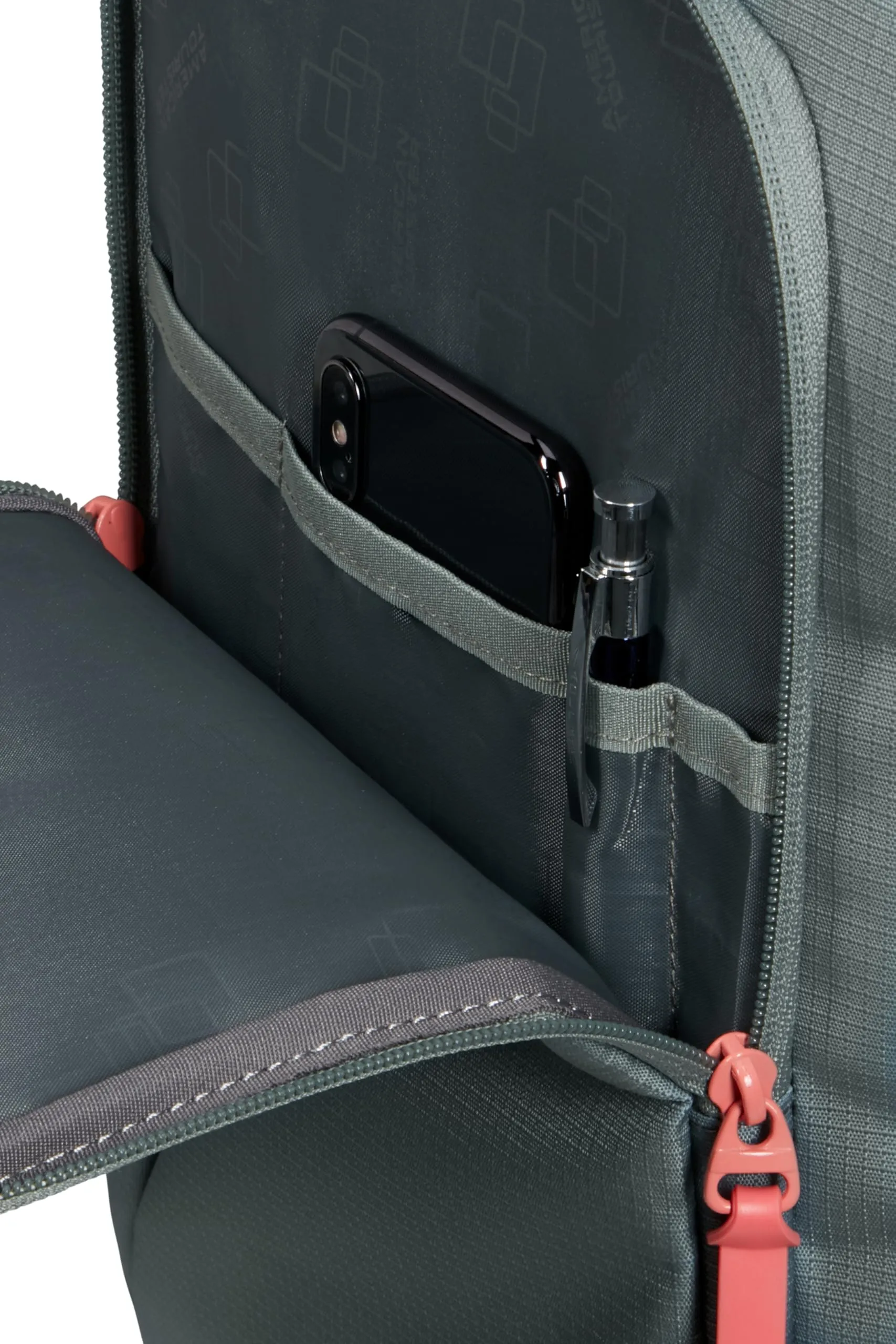 American Tourister Take2Cabin Zaino da Cabina Ryanair 40 x 25 x 20 cm, 24L, Sage/Coral - immagine 7