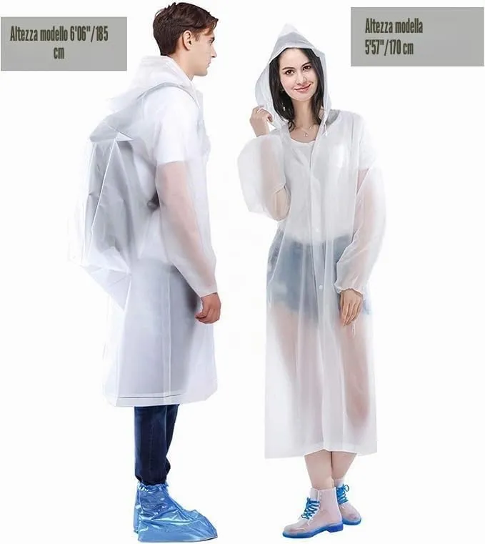 GUKOY Poncho Pioggia Impermeabile in EVA per Uomini e Donne, 2 Pezzi - immagine 5