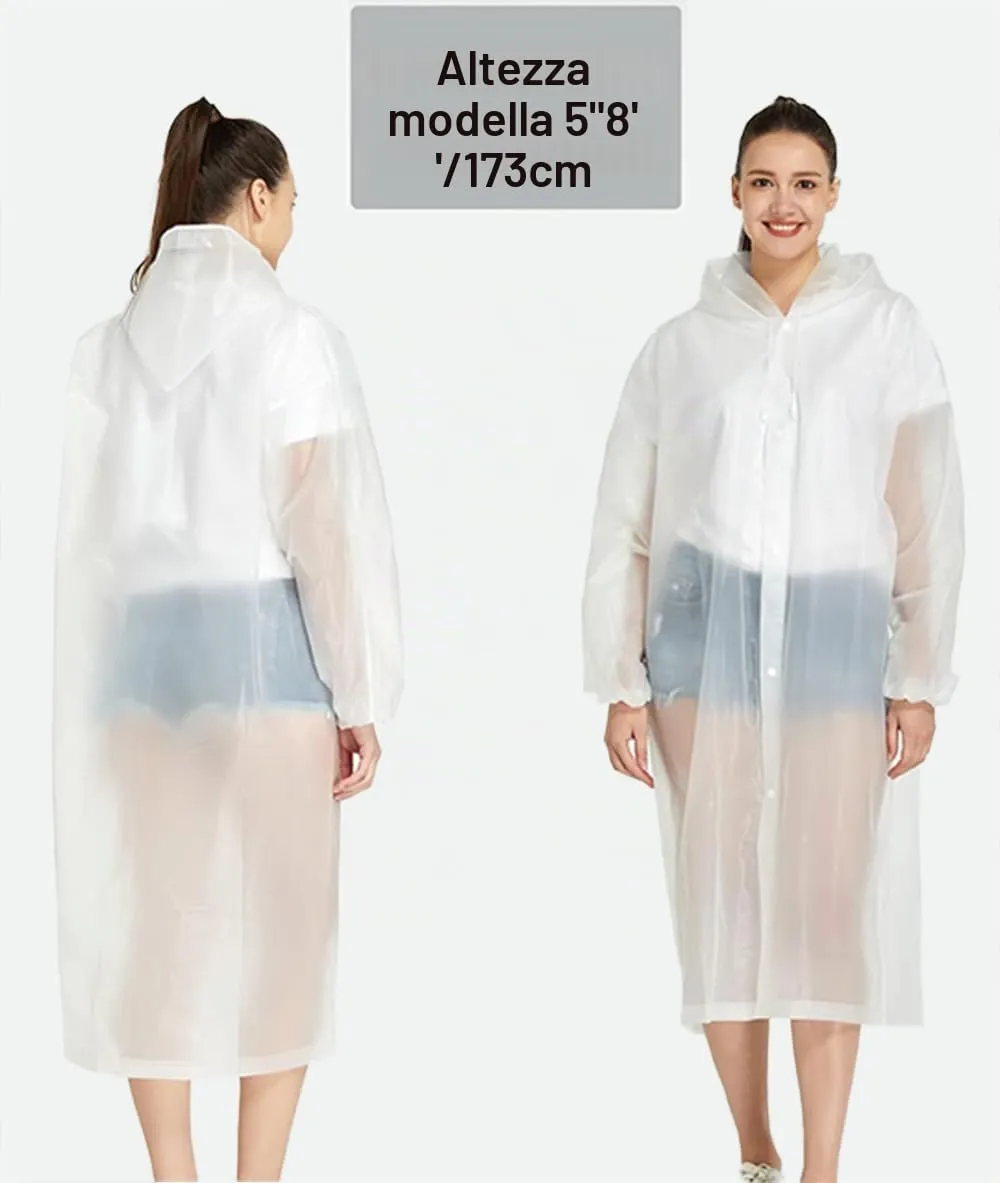 GUKOY Poncho Pioggia Impermeabile in EVA per Uomini e Donne, 2 Pezzi - immagine 6