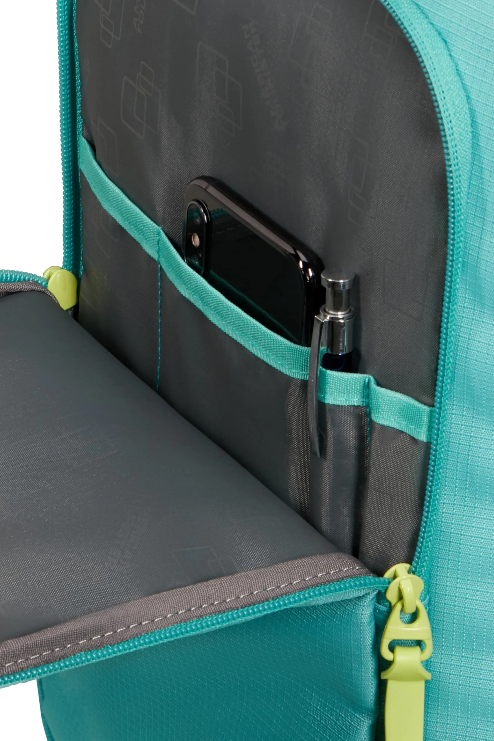 American Tourister Take2Cabin Zaino da cabina Ryanair 25 x 20 x 40 cm, 24 L, Dusty Turquoise/Lime - immagine 7