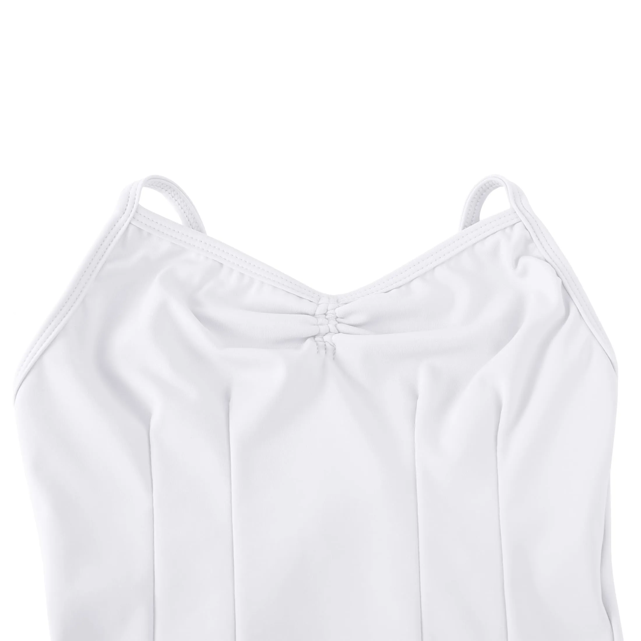 ZYXWVU Body Danza Classica Bambina con Spalline Regolabili, Bianco, 10-11 anni - immagine 3