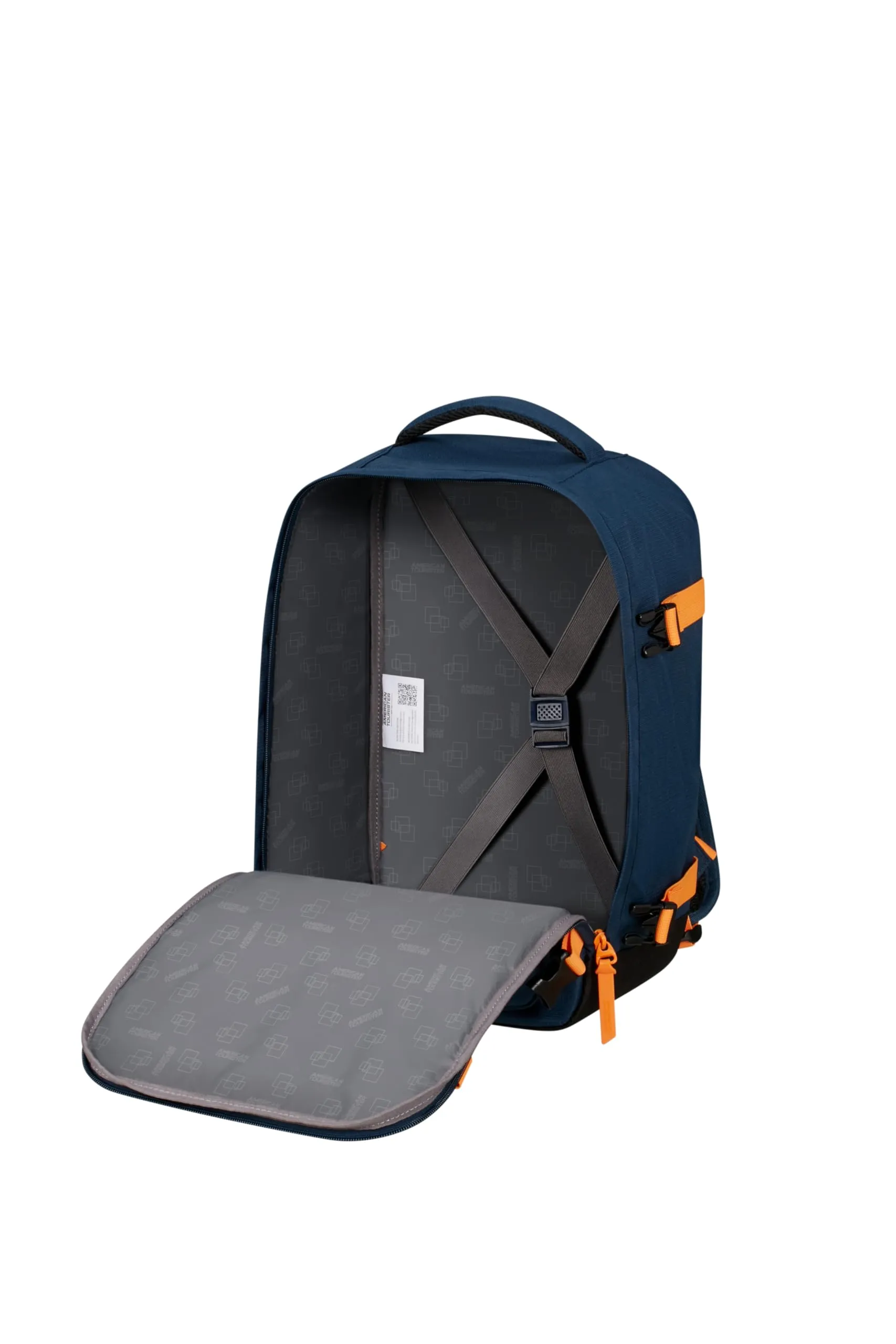 American Tourister Take2Cabin Zaino Bagaglio a Mano Ryanair 40 x 25 x 20 cm 24L Dark Navy/Radiant Orange - immagine 5