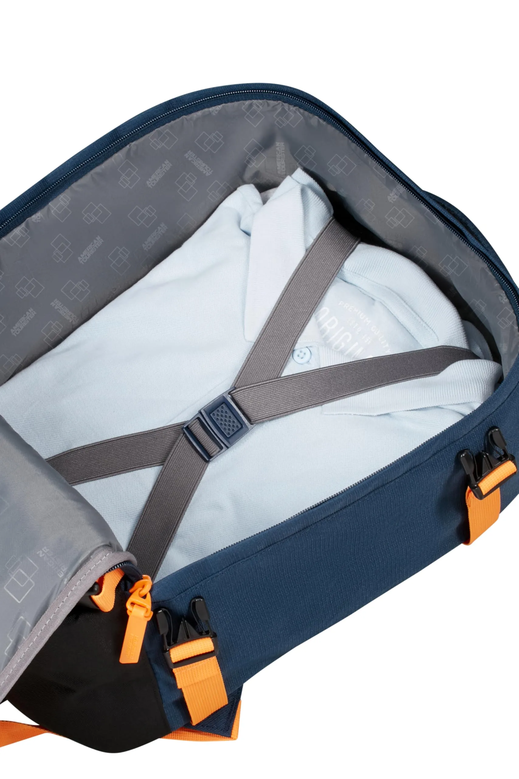 American Tourister Take2Cabin Zaino Bagaglio a Mano Ryanair 40 x 25 x 20 cm 24L Dark Navy/Radiant Orange - immagine 6