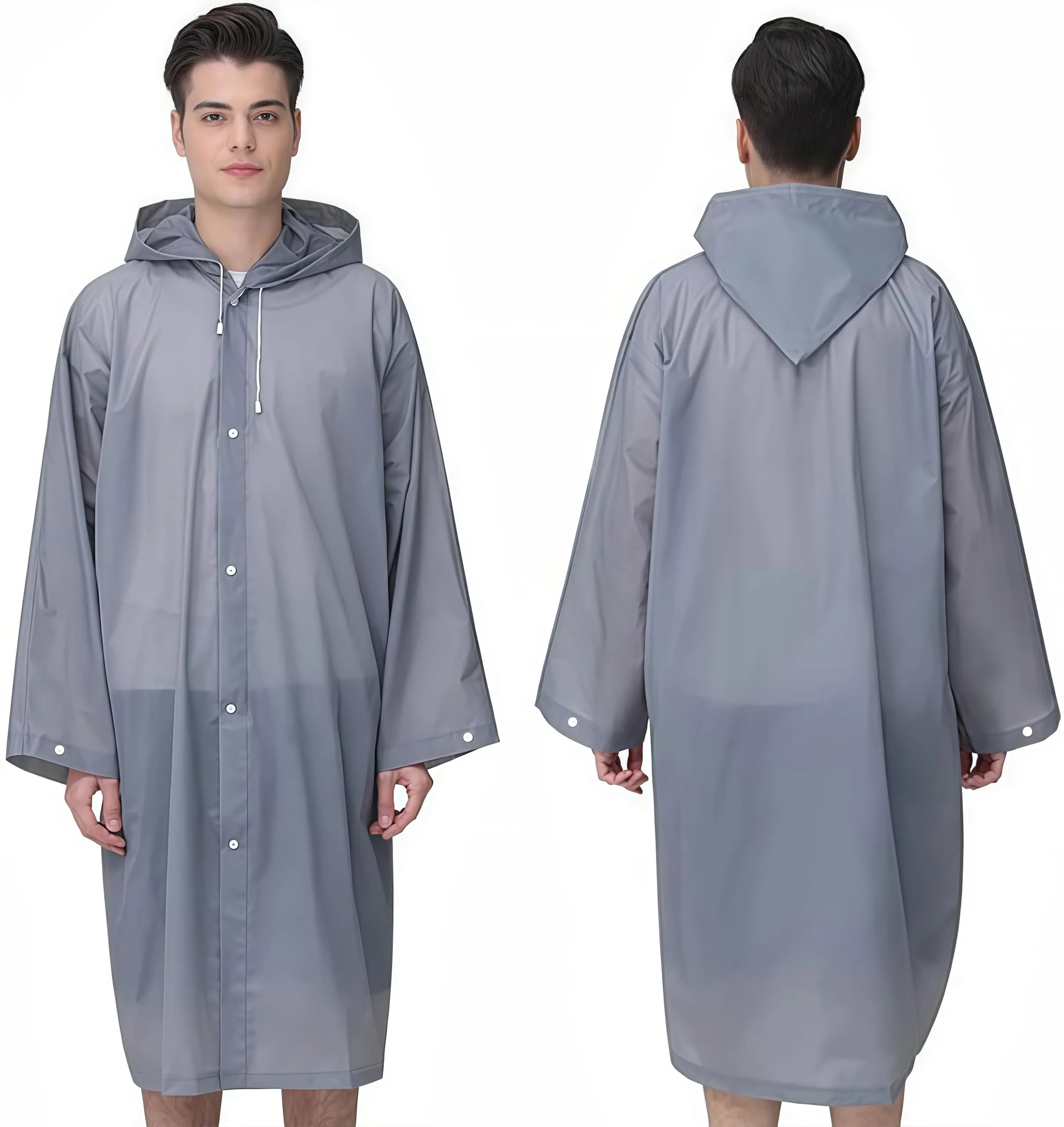 GUKOY Poncho Pioggia Impermeabile in EVA per Uomini e Donne, 2 Pezzi - immagine 5