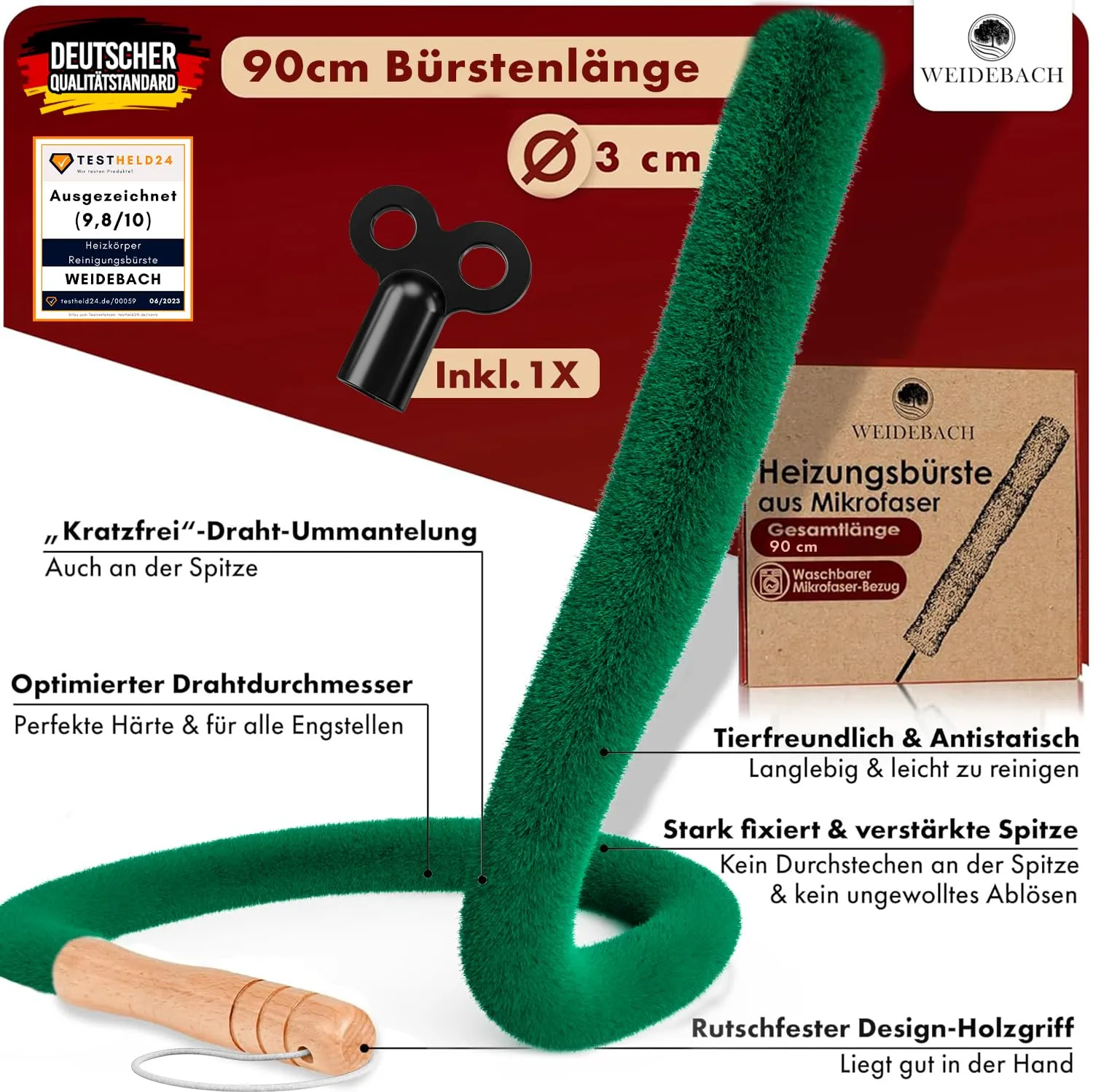 Weidebach Spazzola per termosifone V.3.0, 90 cm - immagine 5