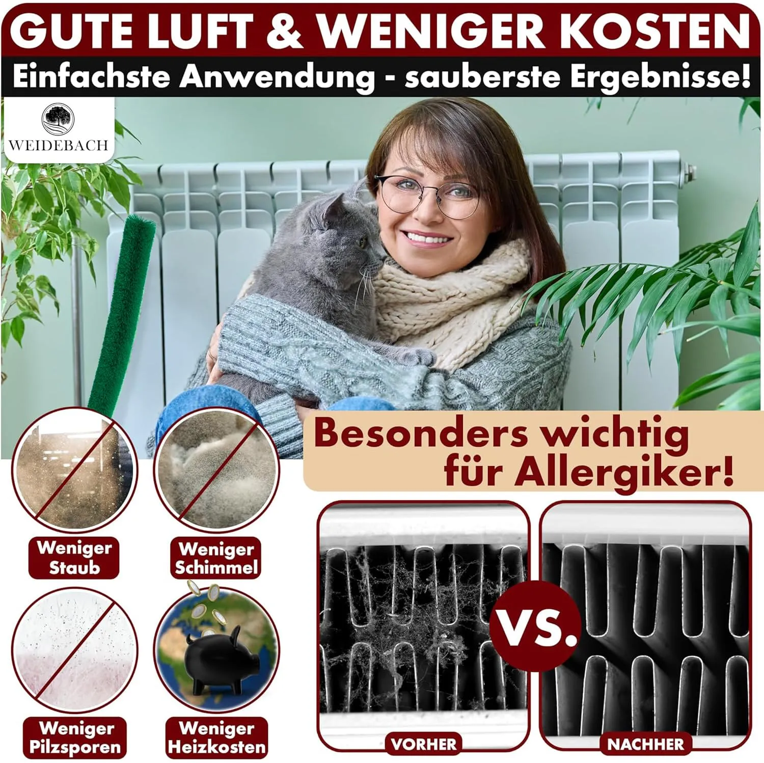 Weidebach Spazzola per termosifone V.3.0, 90 cm - immagine 6