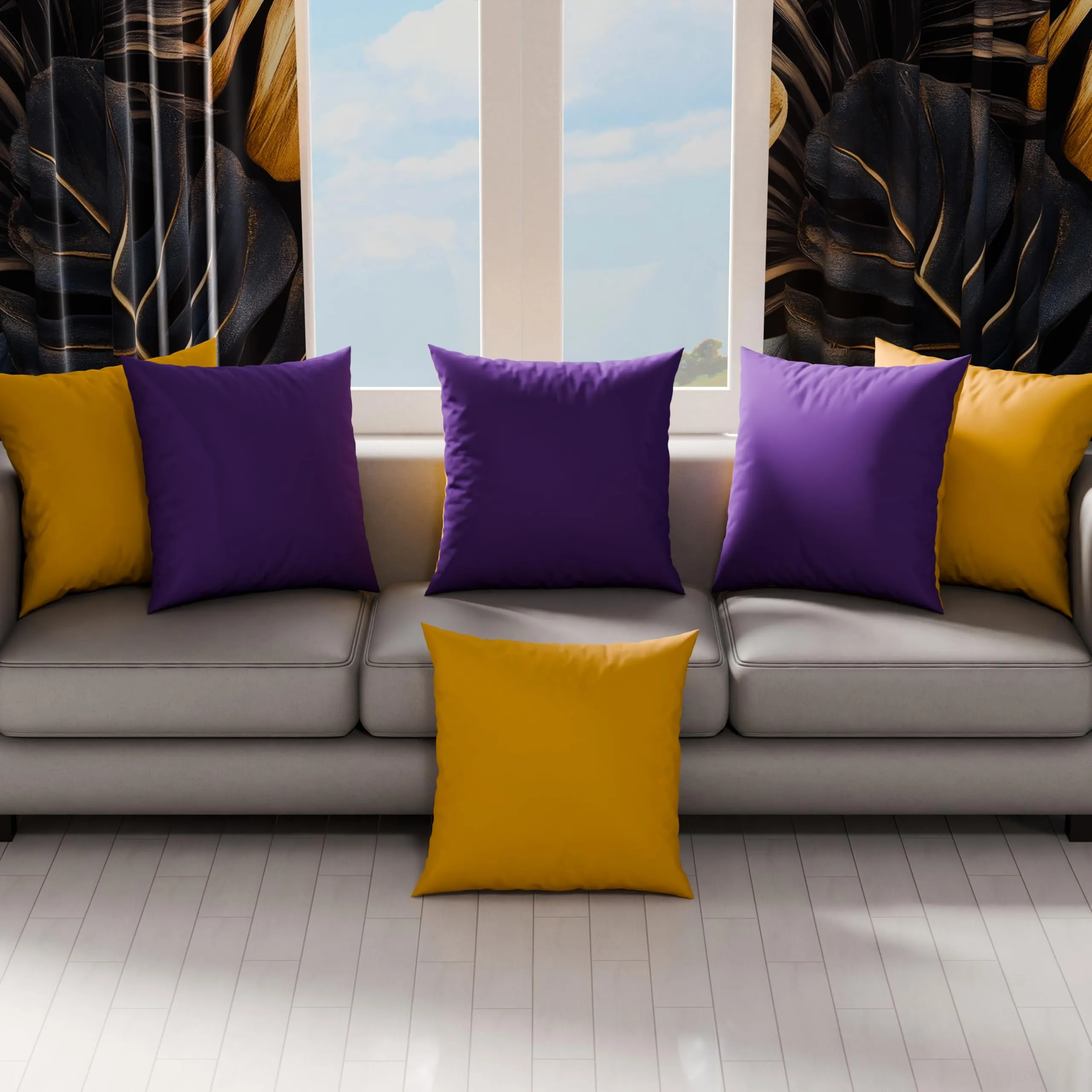 PETTI Artigiani Italiani - Set 2 Federe Cuscino 30x30 cm in Microfibra Double Face Viola Giallo Ocra - immagine 3