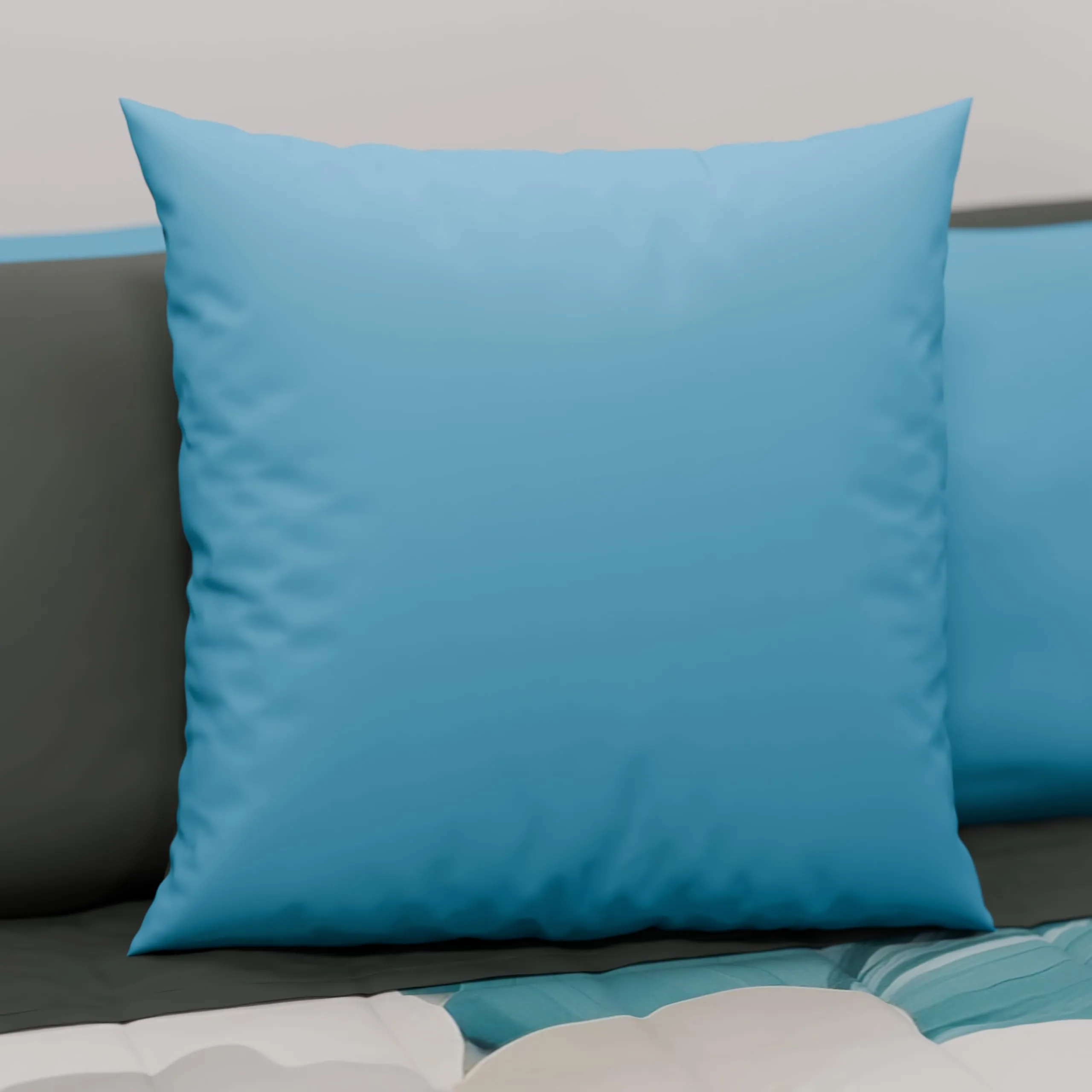 PETTI Artigiani Italiani Coppia di Federe Cuscino 80x80 cm in Microfibra Double Face, Grigio Celeste, Set di 2 - immagine 2