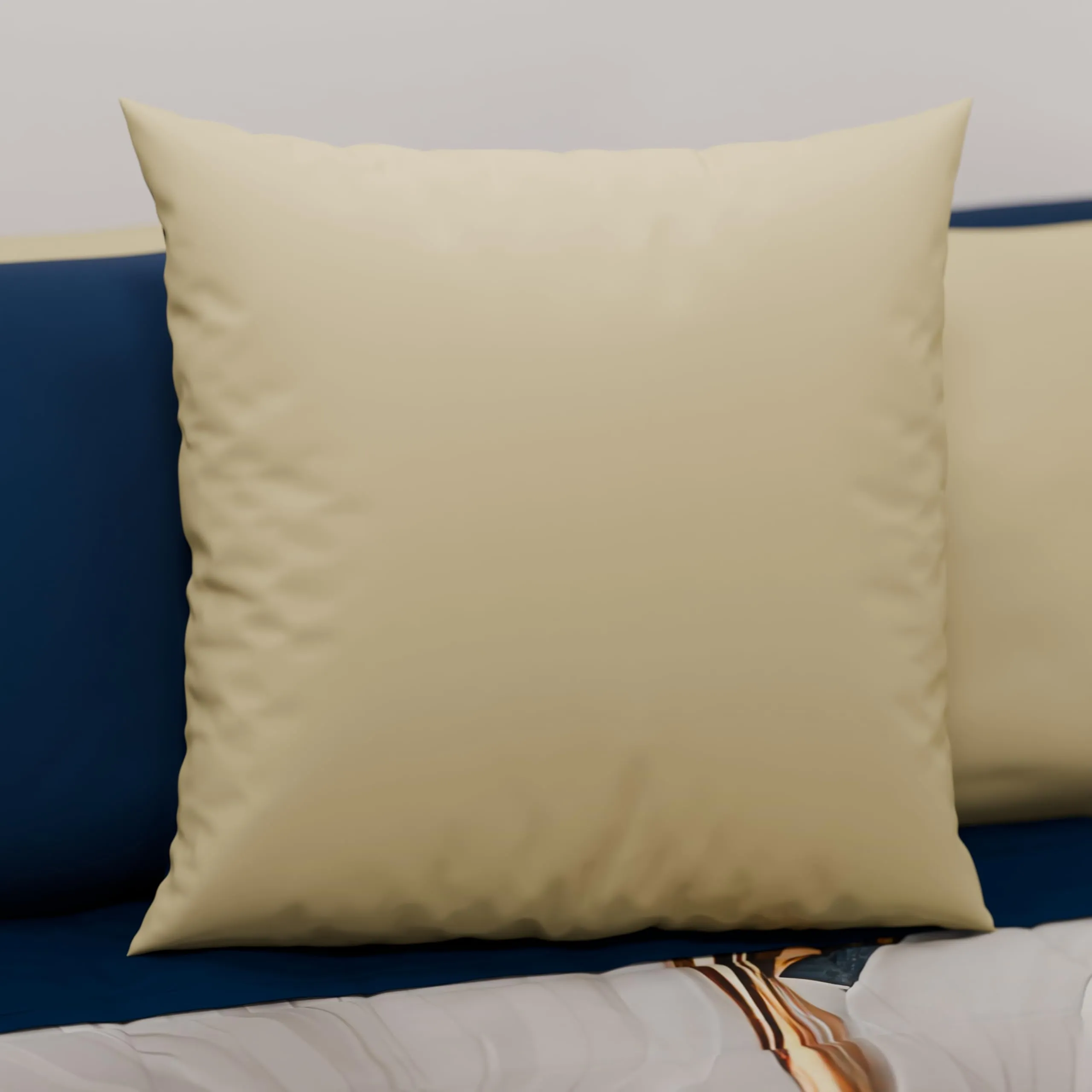 PETTI Artigiani Italiani Coppia di Federe Cuscino 50x50 cm in Microfibra Double Face Blu Tortora, Set 2 - immagine 2