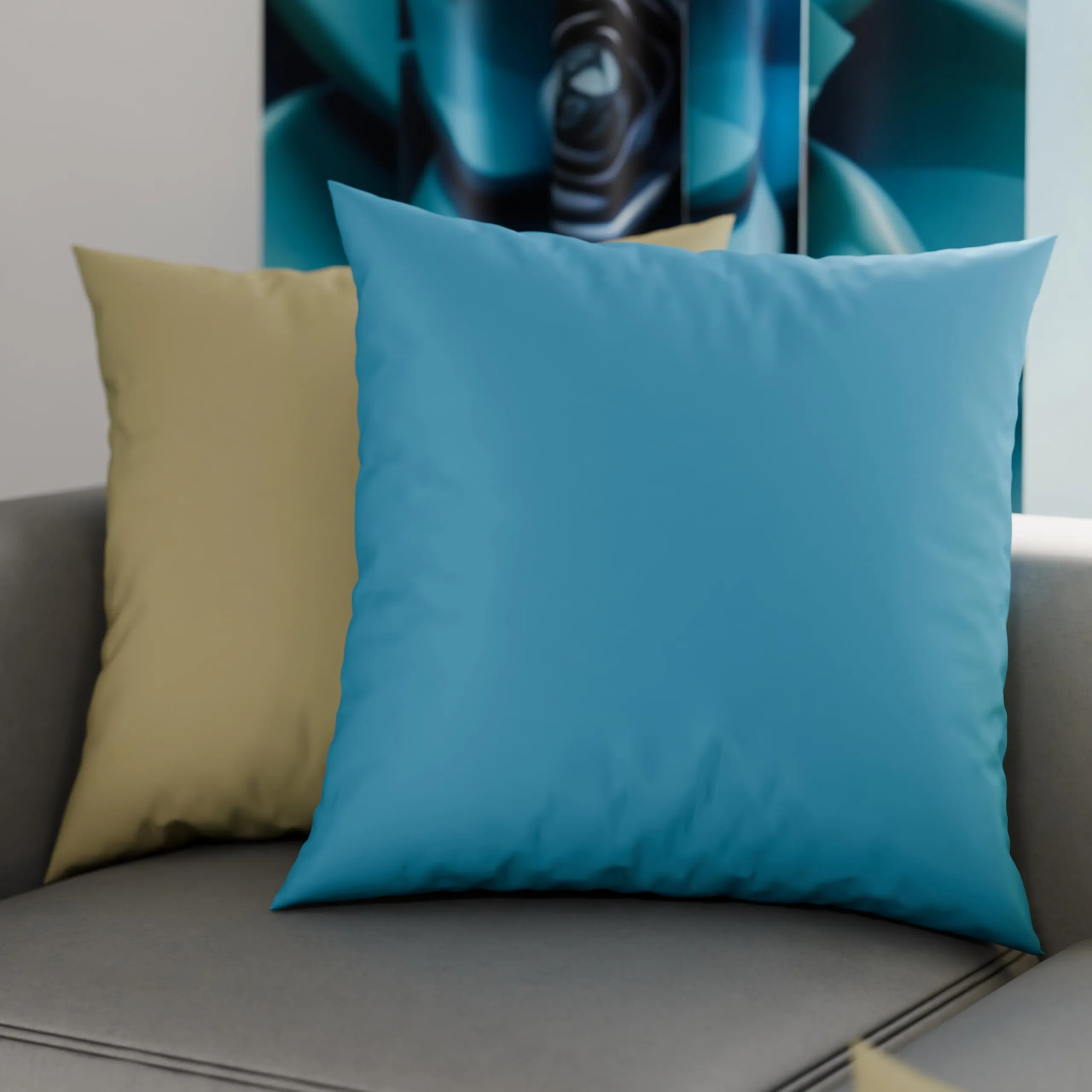 PETTI Artigiani Italiani Coppia di Federe Cuscino 45x45 cm in Microfibra Double Face, Tortora Celeste, Set di 2 - immagine 1