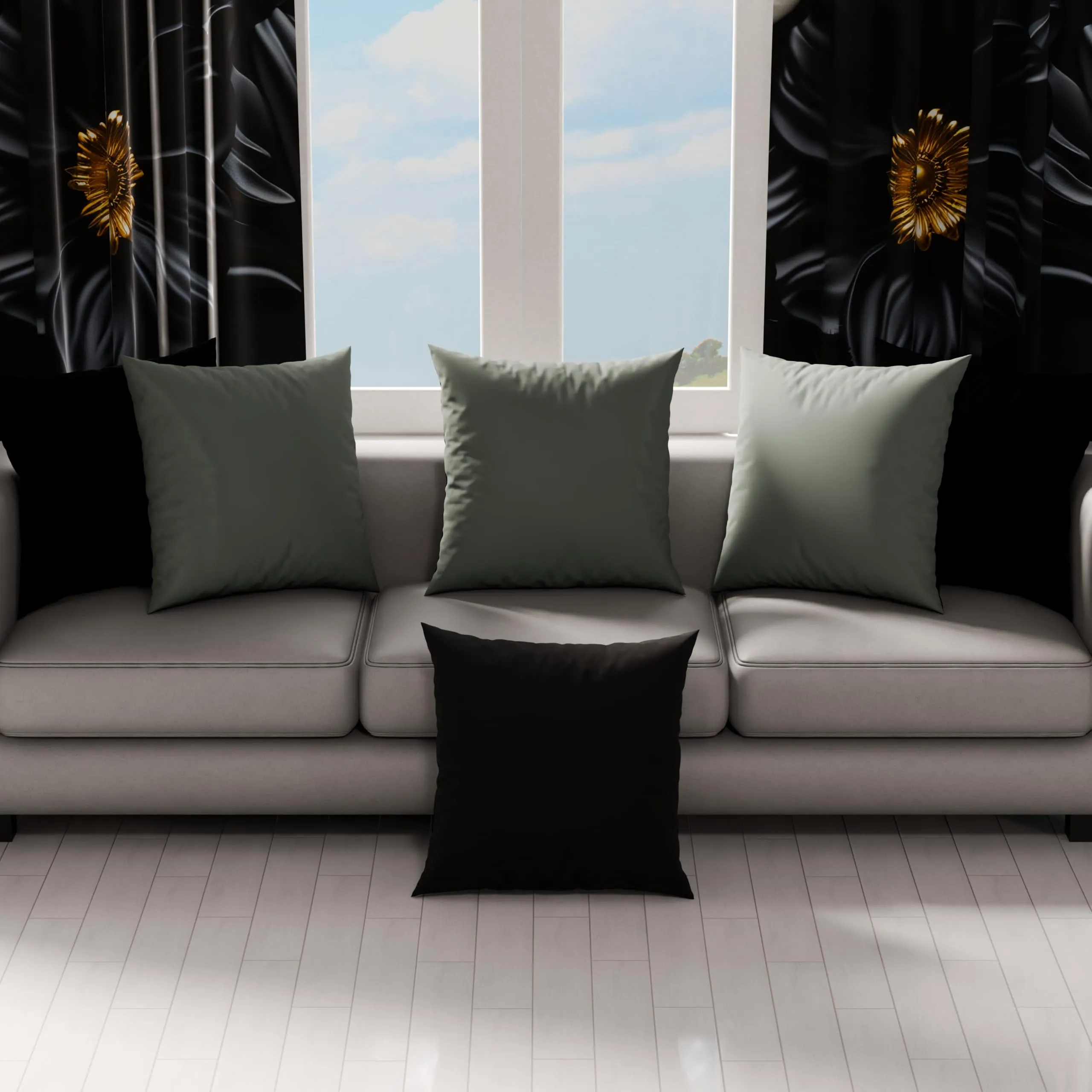 PETTI Artigiani Italiani Coppia di Federe Cuscino 50x50 cm in Microfibra Double Face, Grigio e Nero, Set di 2 - immagine 3