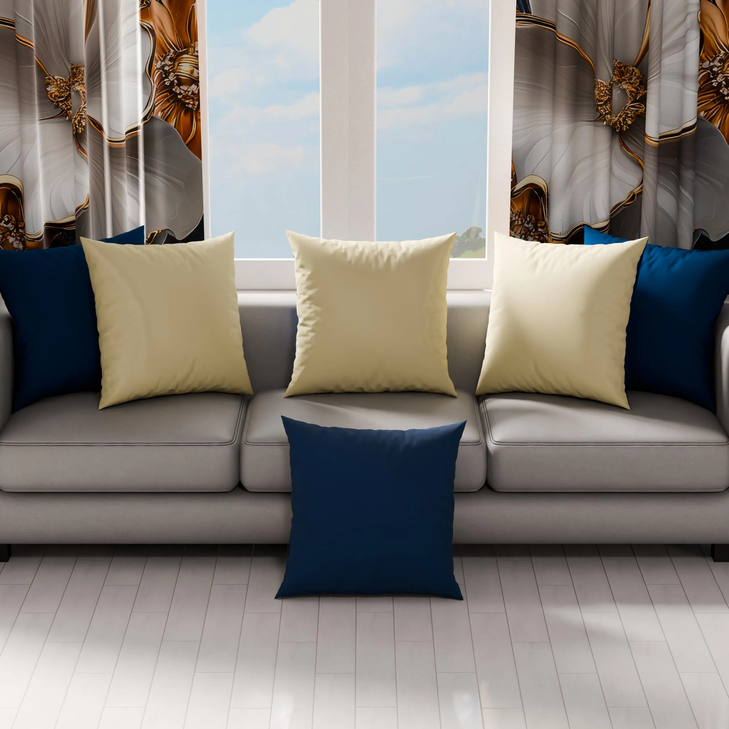 PETTI Artigiani Italiani Federe Cuscino 80x80 cm in Microfibra Double Face Blu Tortora, Set di 2 - immagine 3