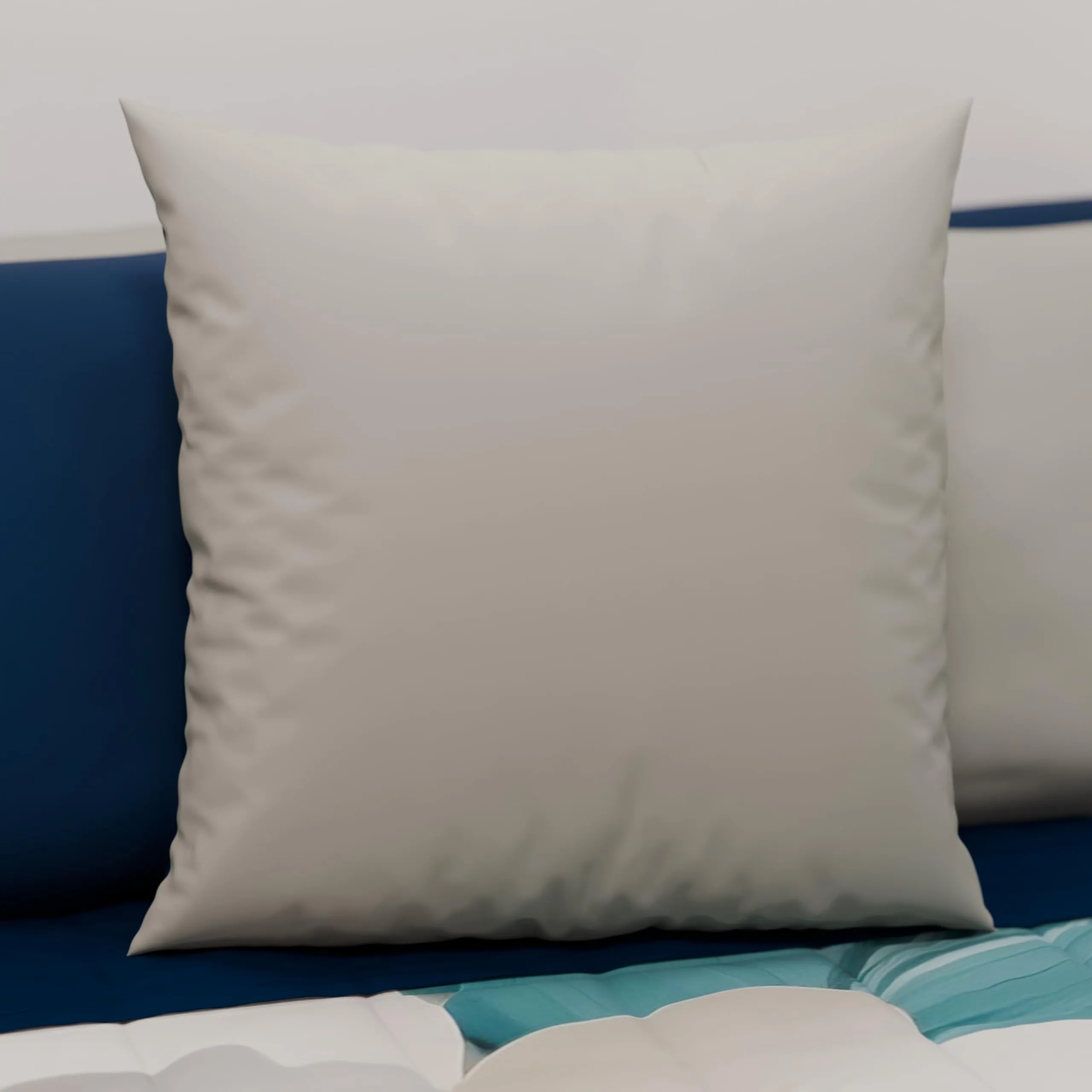 PETTI Artigiani Italiani Coppia di Federe Cuscino 30x30 cm in Microfibra Double Face Grigio e Blu, Set di 2 - immagine 2