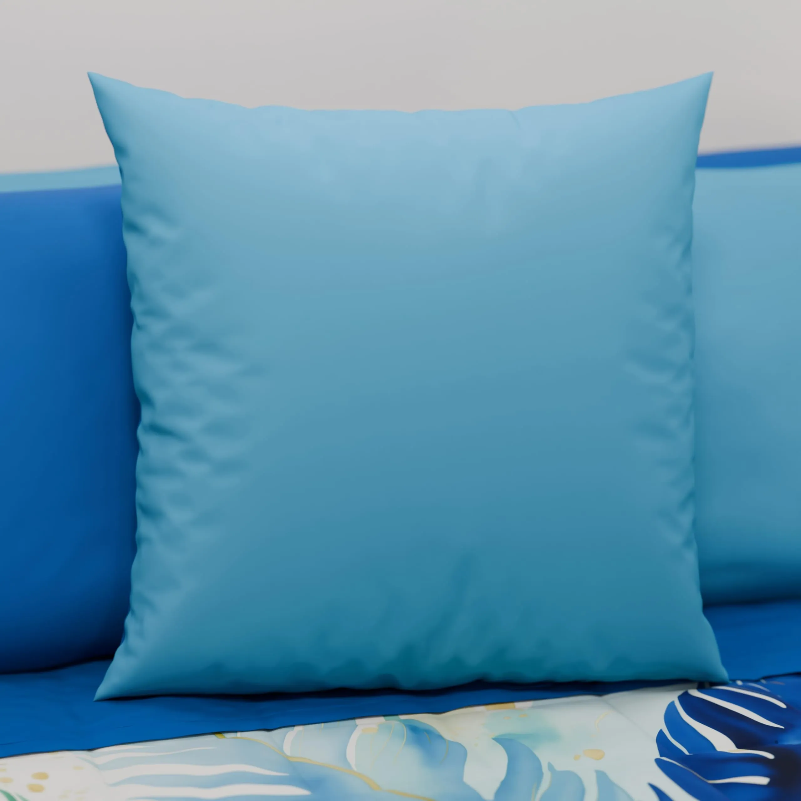 PETTI Artigiani Italiani Coppia di Federe Cuscino 40x40 cm in Microfibra Double Face Blu e Celeste, Set di 2 - immagine 2