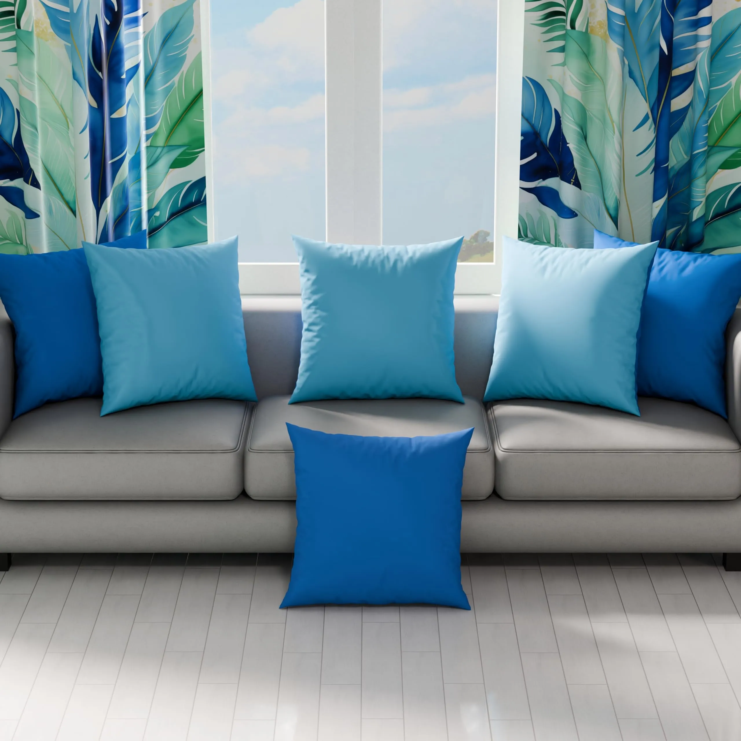 PETTI Artigiani Italiani Coppia di Federe Cuscino 60x60 cm in Microfibra Double Face, Blu e Celeste, Set di 2 - immagine 3