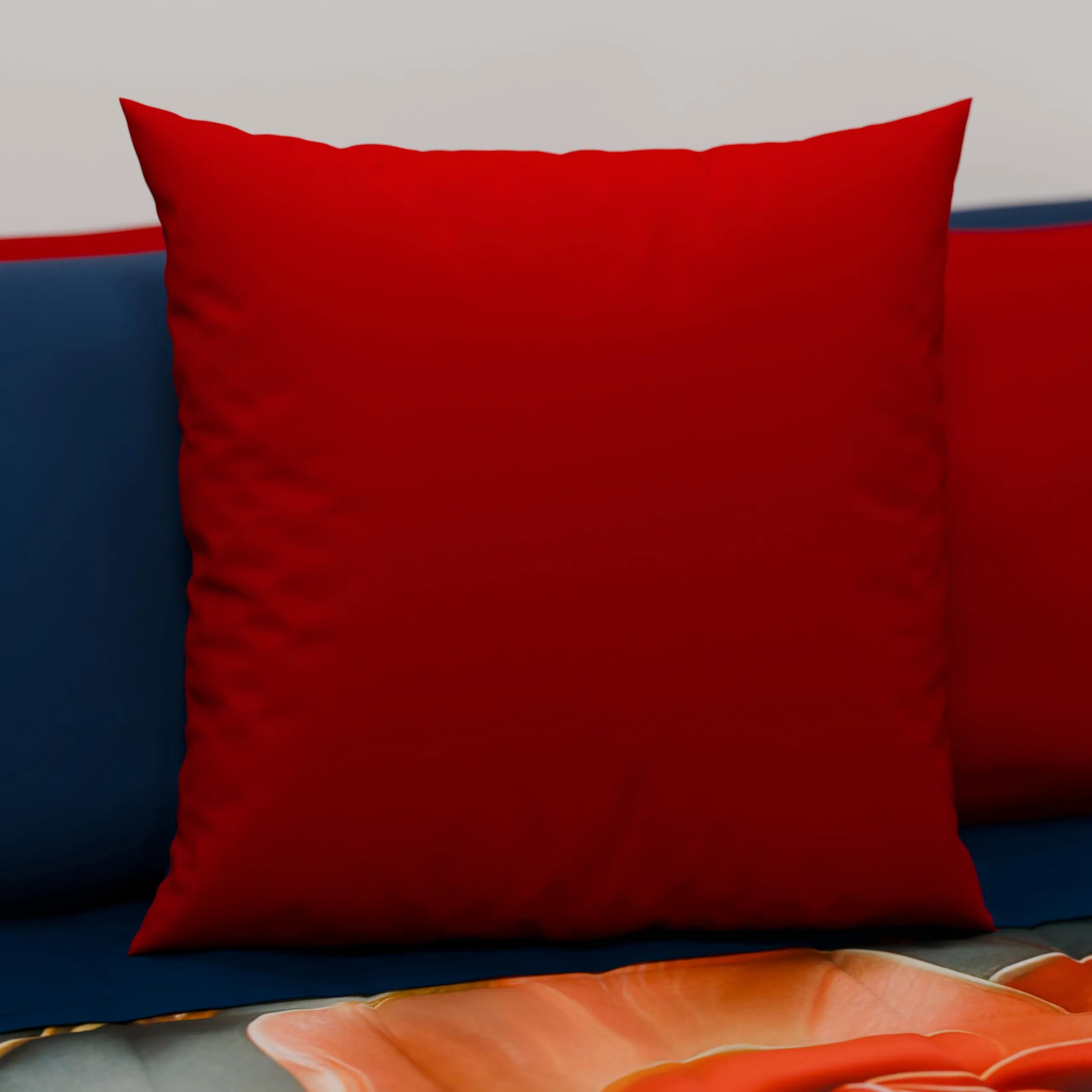 PETTI Artigiani Italiani Coppia di Federe Cuscino 40x40 cm in Microfibra Double Face Blu Bordeaux, Set di 2 - immagine 2