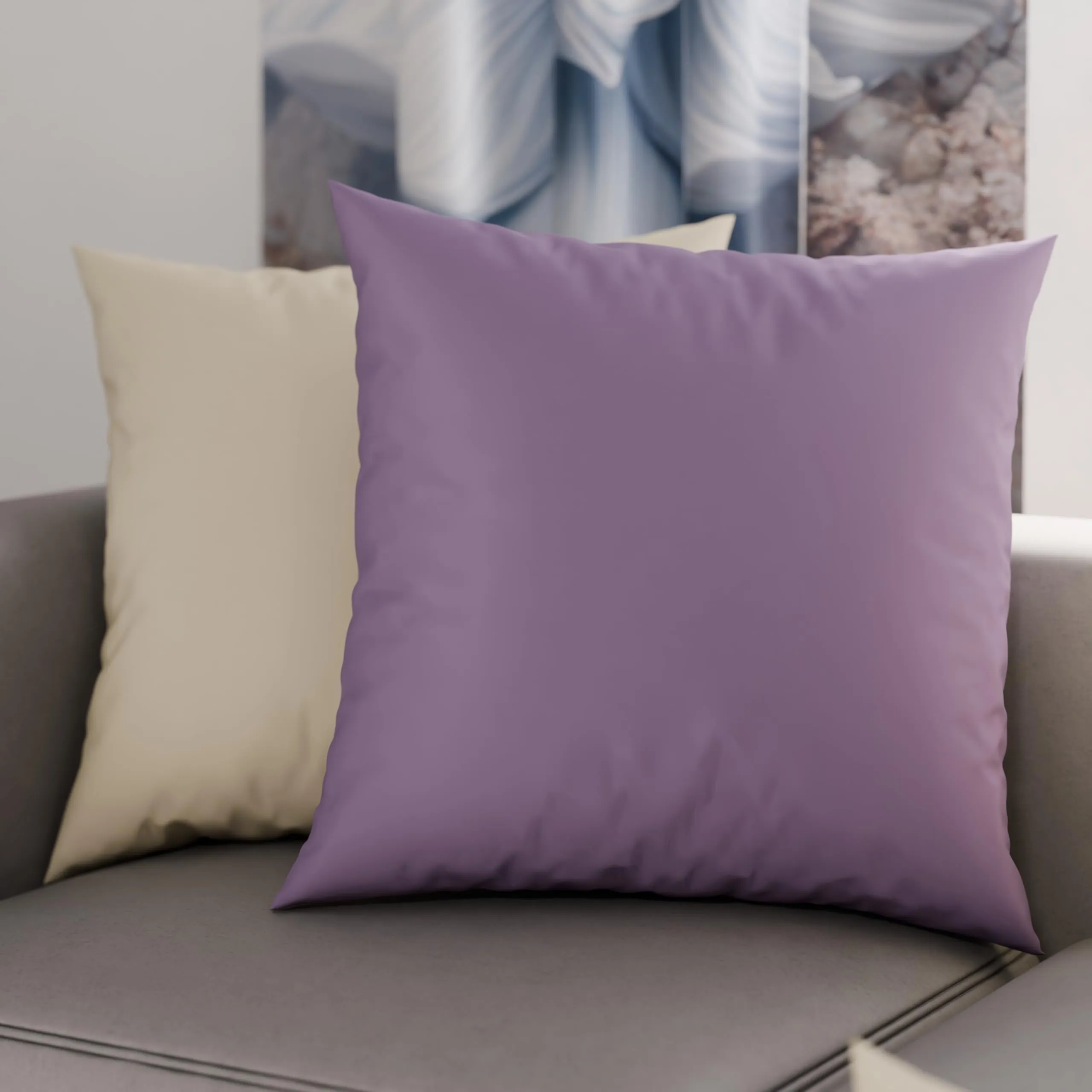 PETTI Artigiani Italiani Coppia di Federe Cuscino 65x65 cm in Microfibra Double Face Lilla e Panna, Set di 2 - immagine 1