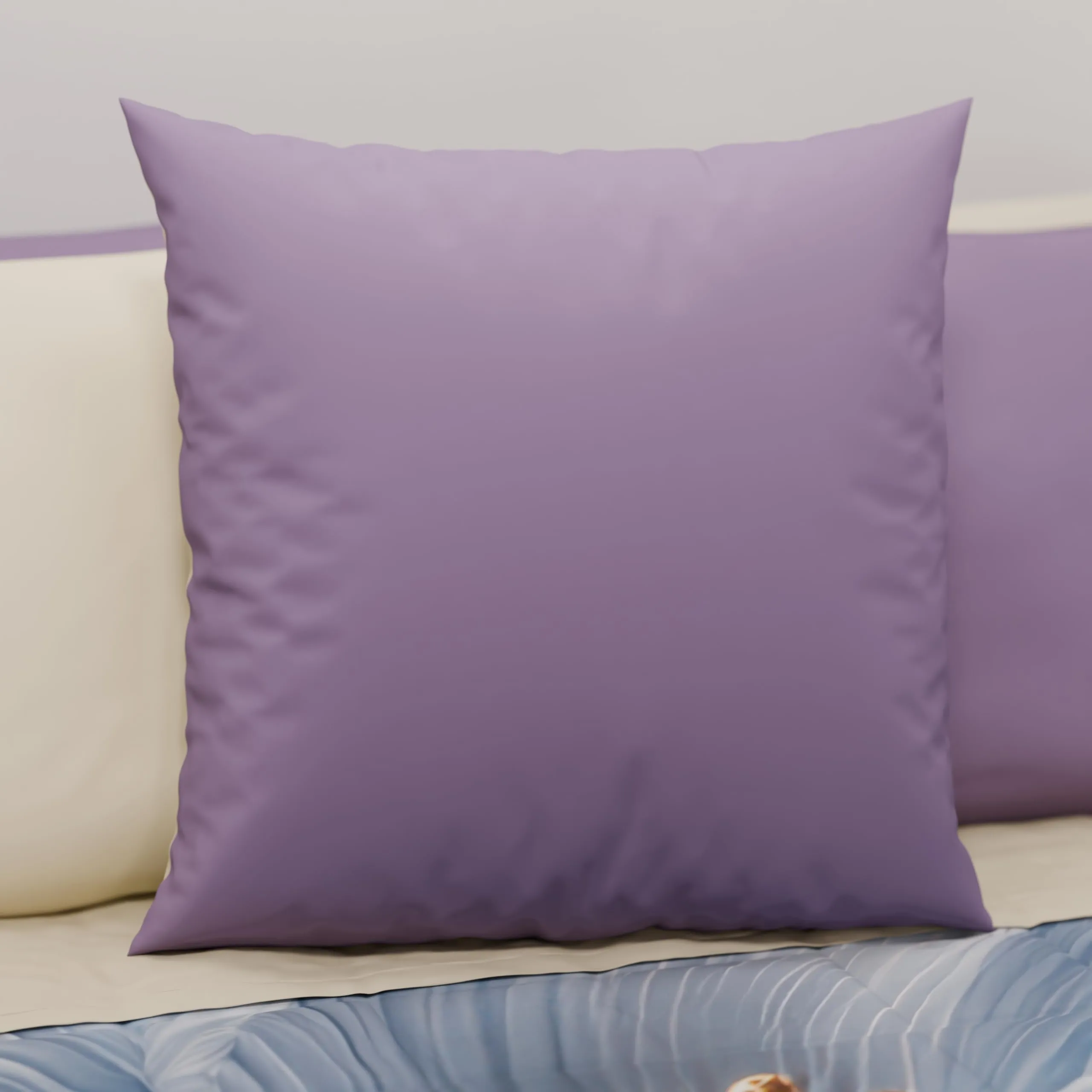 PETTI Artigiani Italiani Coppia di Federe Cuscino 65x65 cm in Microfibra Double Face Lilla e Panna, Set di 2 - immagine 2