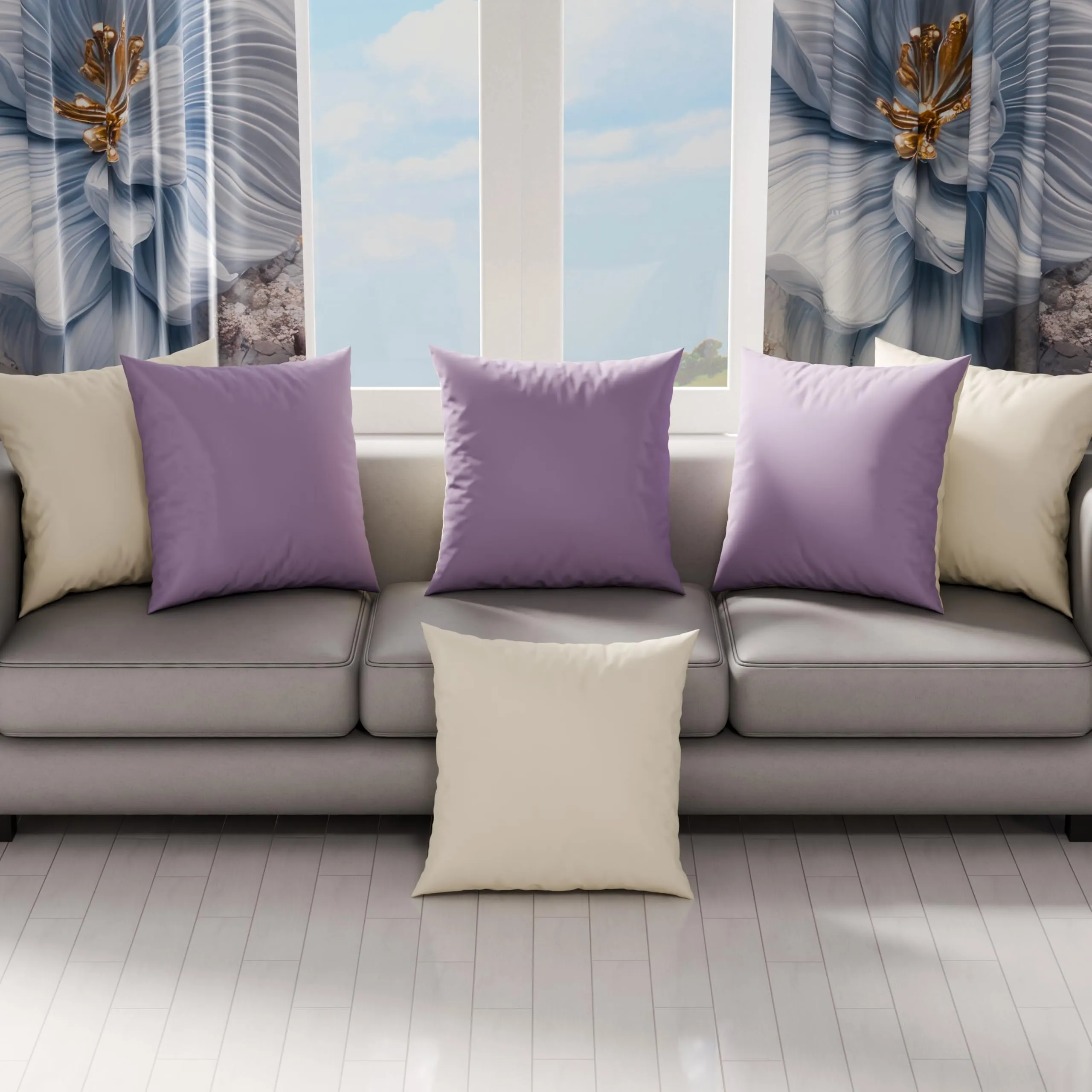PETTI Artigiani Italiani Coppia di Federe Cuscino 65x65 cm in Microfibra Double Face Lilla e Panna, Set di 2 - immagine 3