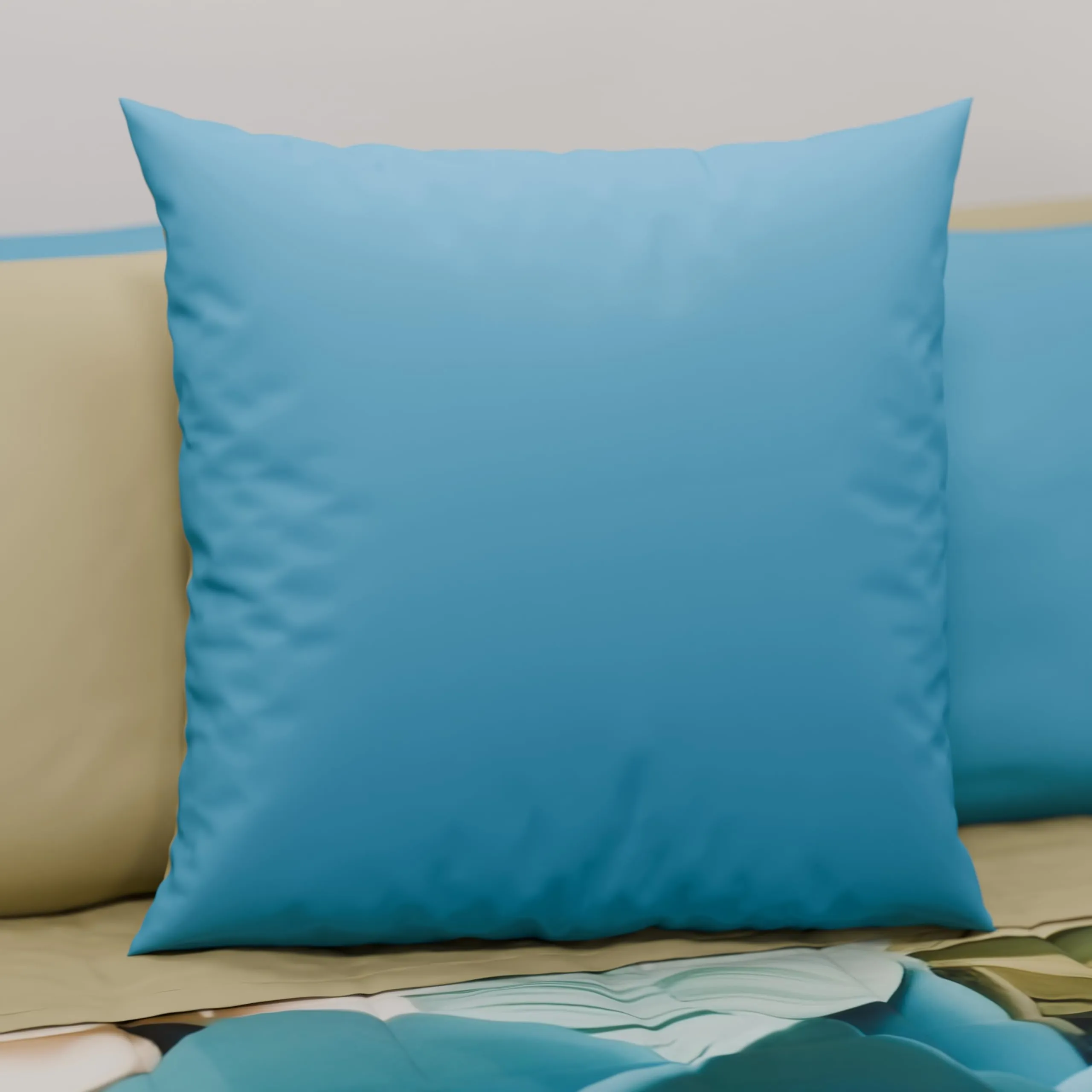 PETTI Artigiani Italiani Coppia di Federe Cuscino 35x35 cm in Microfibra Double Face Tortora Celeste, Set di 2 - immagine 2