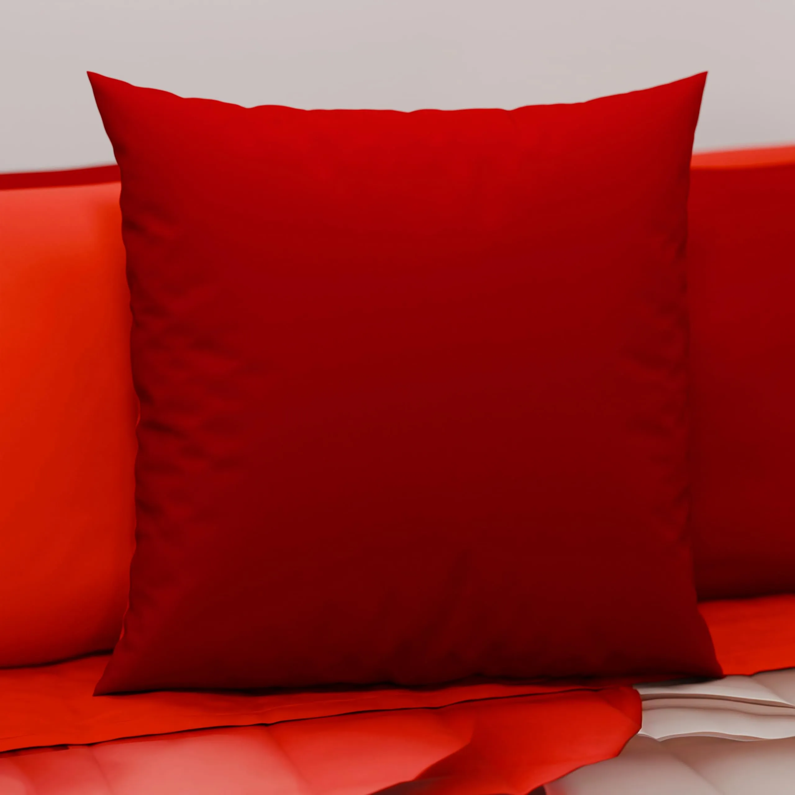 PETTI Artigiani Italiani Federe Cuscino 65x65 cm in Microfibra Double Face, Set 2, Rosso e Bordeaux - immagine 2