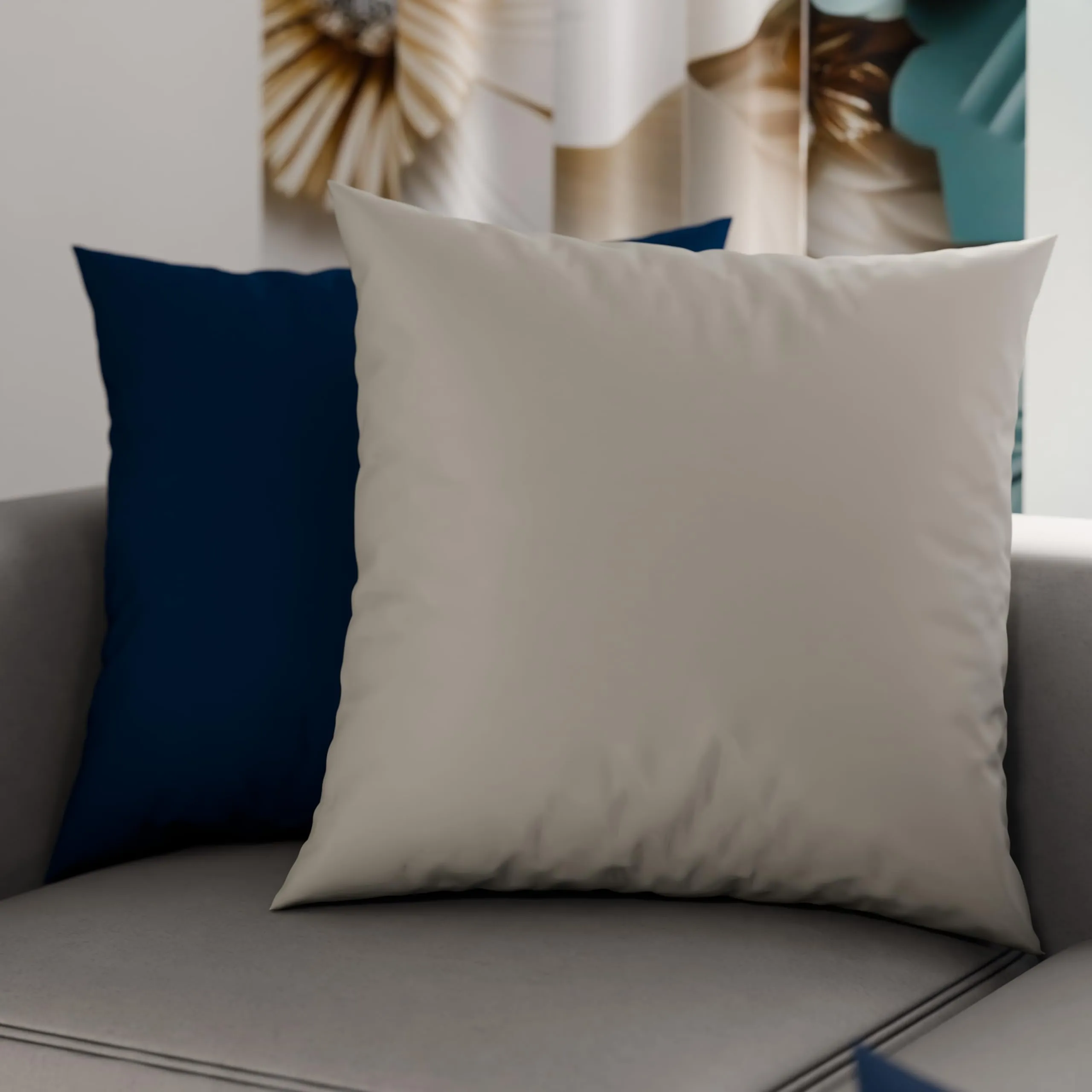 PETTI Artigiani Italiani Coppia di Federe Cuscino 40x40 cm in Microfibra Double Face Grigio e Blu, Set di 2 - immagine 1