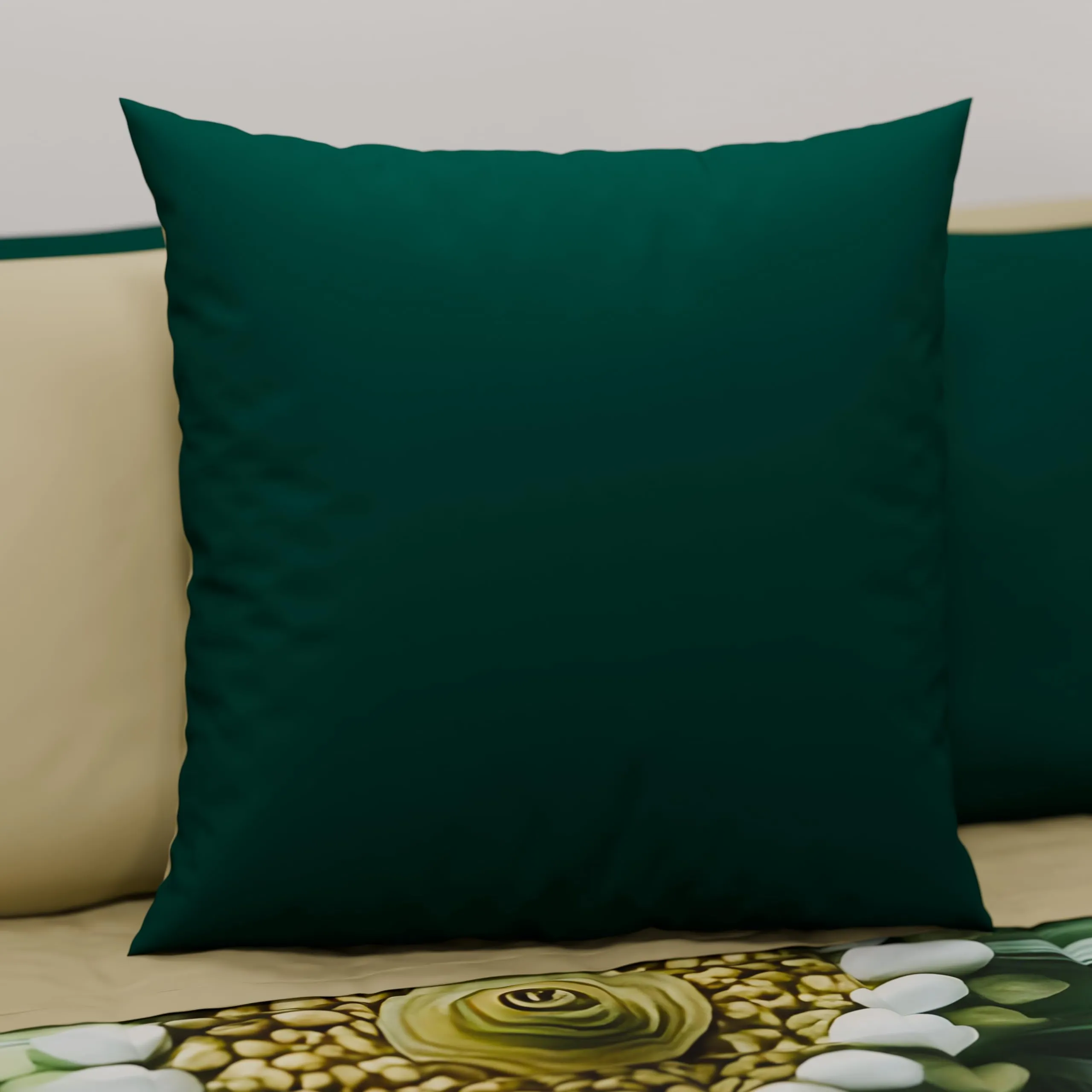PETTI Artigiani Italiani - Coppia di Federe Cuscino 65x65 cm in Microfibra Double Face, Tortora Verde - immagine 2