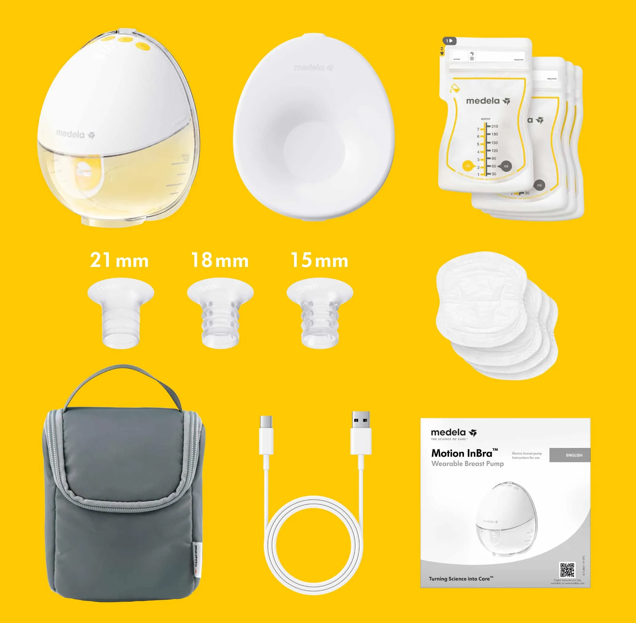 Medela Motion InBra Tiralatte Elettrico Indossabile con Borsa per la Conservazione - immagine 11