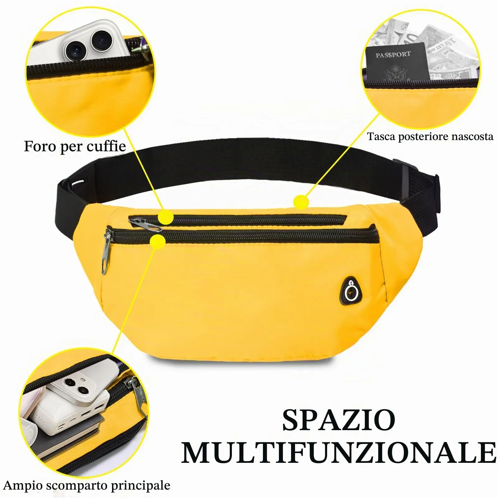Rosoz Marsupio Sport Tattico Unisex per Escursionismo, Campeggio e Bicicletta - immagine 2
