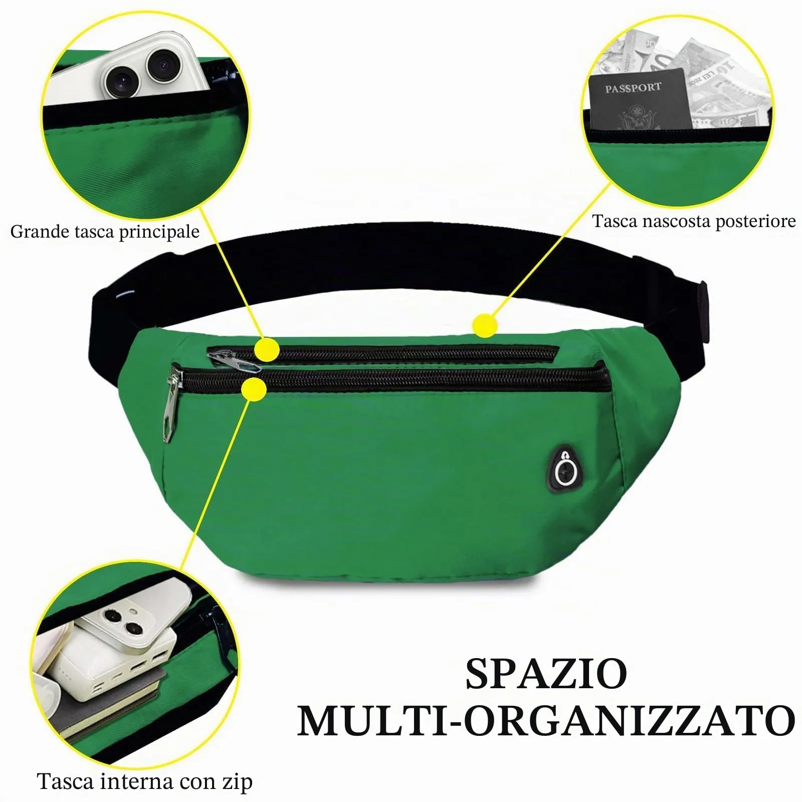 Rosoz Marsupio Sport all'Aperto per Uomo e Donna, Escursionismo, Campeggio e Bicicletta - immagine 3