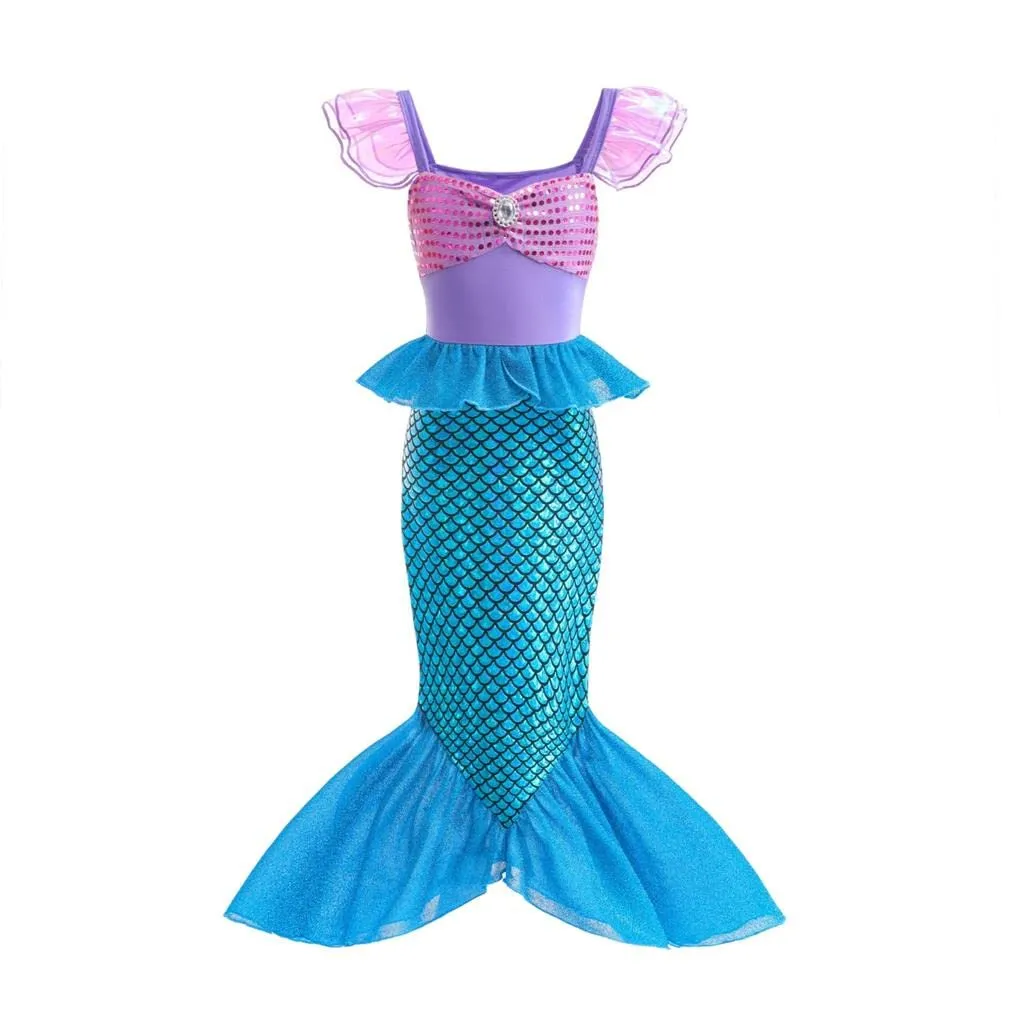 Lito Angels Costume Principessa Sirena per Bambina, Viola Blue, 10-11 Anni 146 - immagine 1