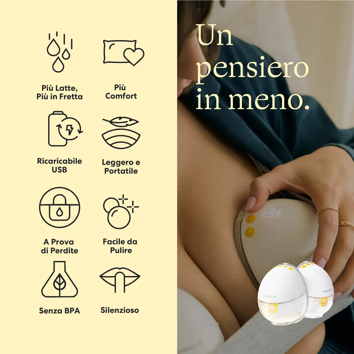 Medela Motion InBra Tiralatte elettrico indossabile con Borsa per la Conservazione - immagine 3