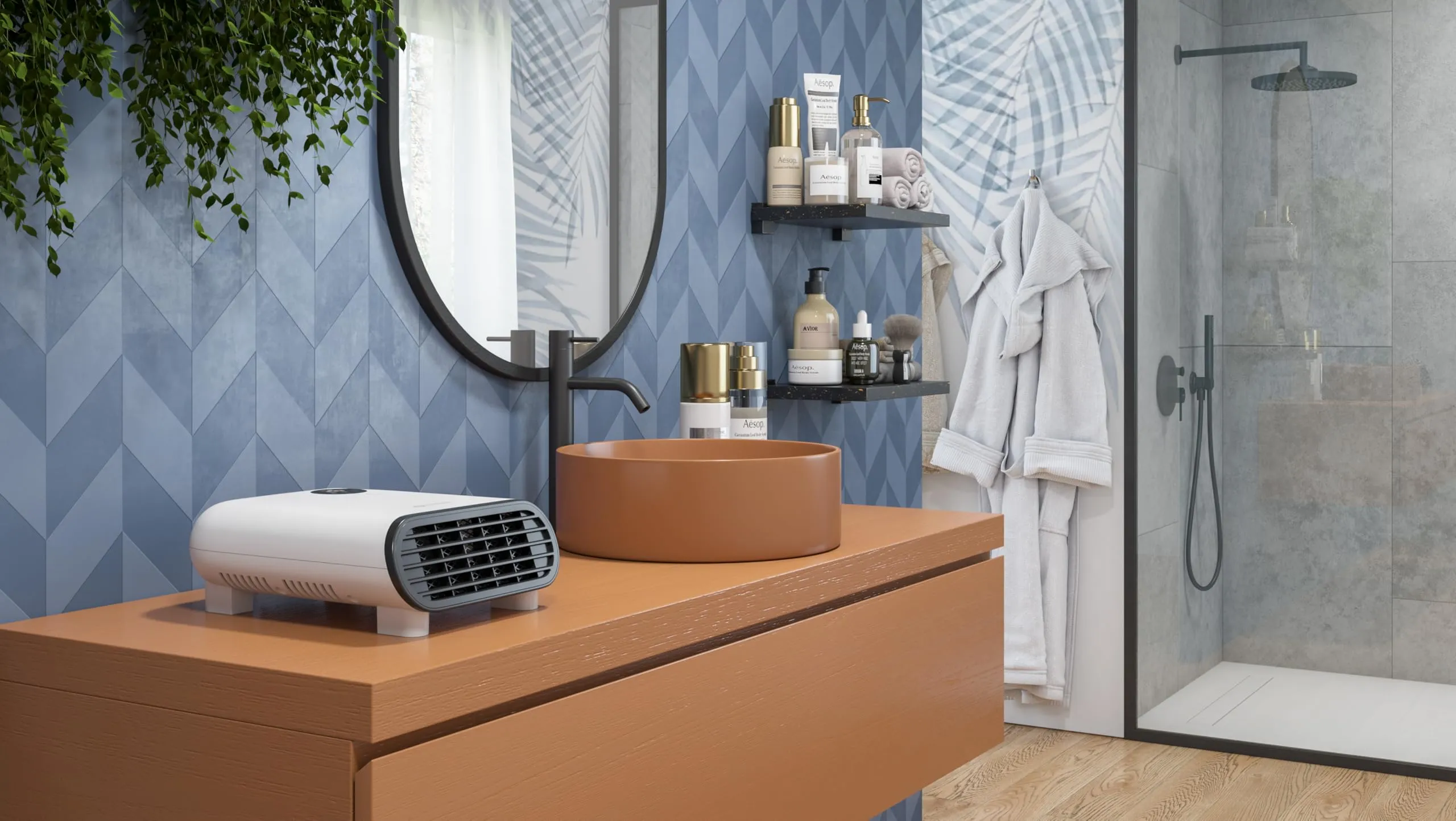 Olimpia Splendid Caldo Duo Termoventilatore 2000W, Installazione da Tavolo o a Muro, Eco Mode e Touchscreen Display - immagine 8