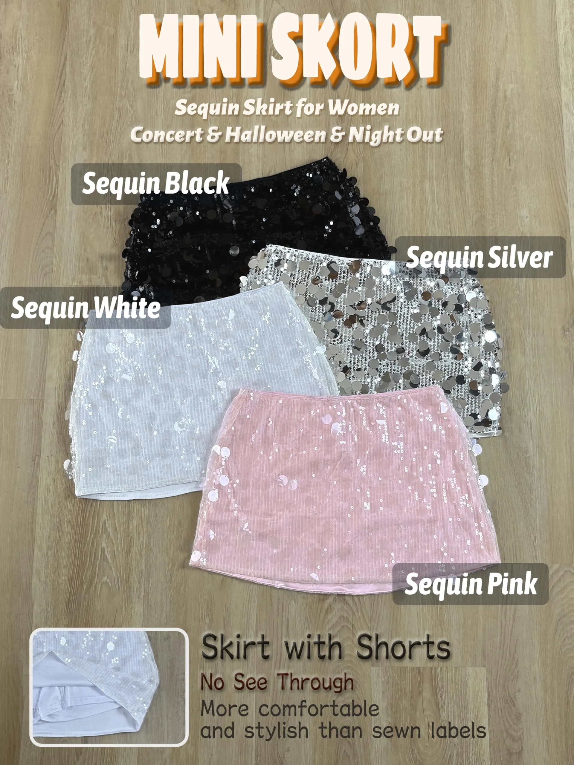 Danysu Gonna Mini Elasticizzata a Vita Bassa con Pantaloncini e Spacco Laterale, XL - immagine 4