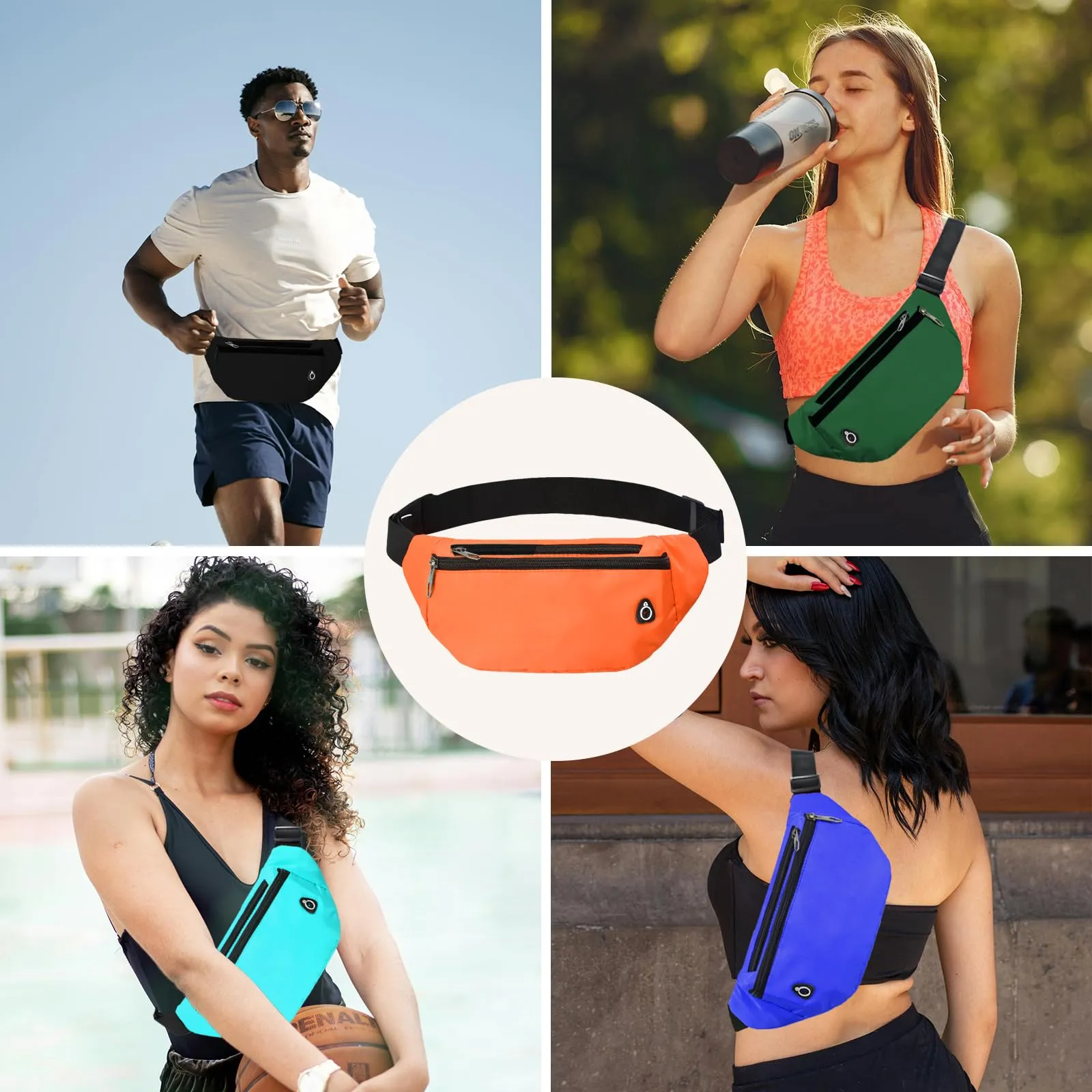 Rosoz Marsupio Sportivo Impermeabile Unisex, Arancione - immagine 5