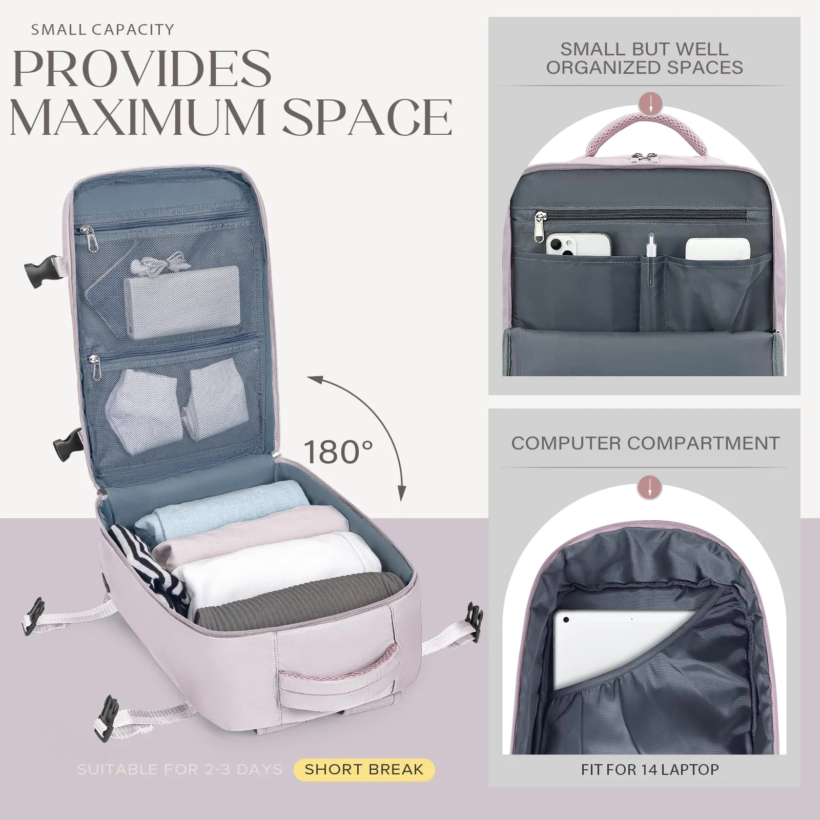 Hayayu Zaino Bagaglio a Mano per Ryanair 40x30x20 cm - immagine 5