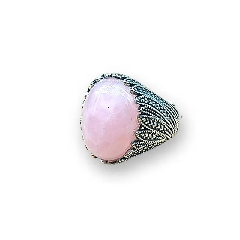 Generico Anello Regolabile in Quarzo Rosa Fiore - immagine 1