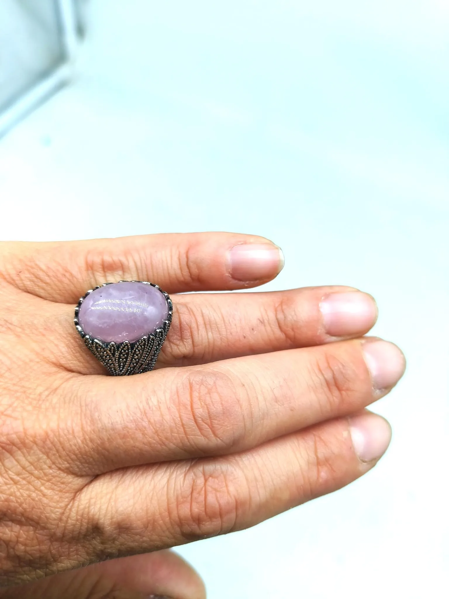 Generico Anello Regolabile in Quarzo Rosa Fiore - immagine 2