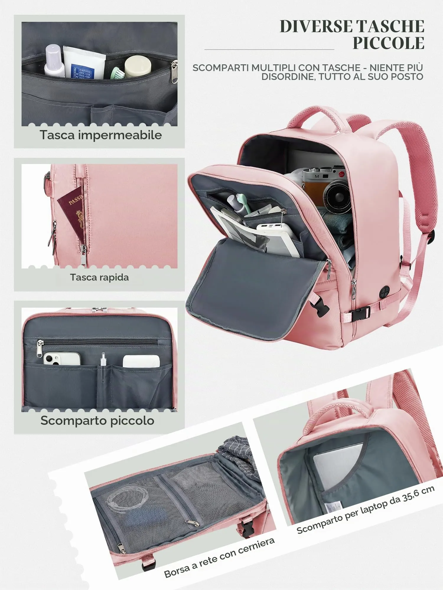 Hayayu Zaino Bagaglio a Mano per Ryanair 40x30x20 cm, 24L - immagine 3