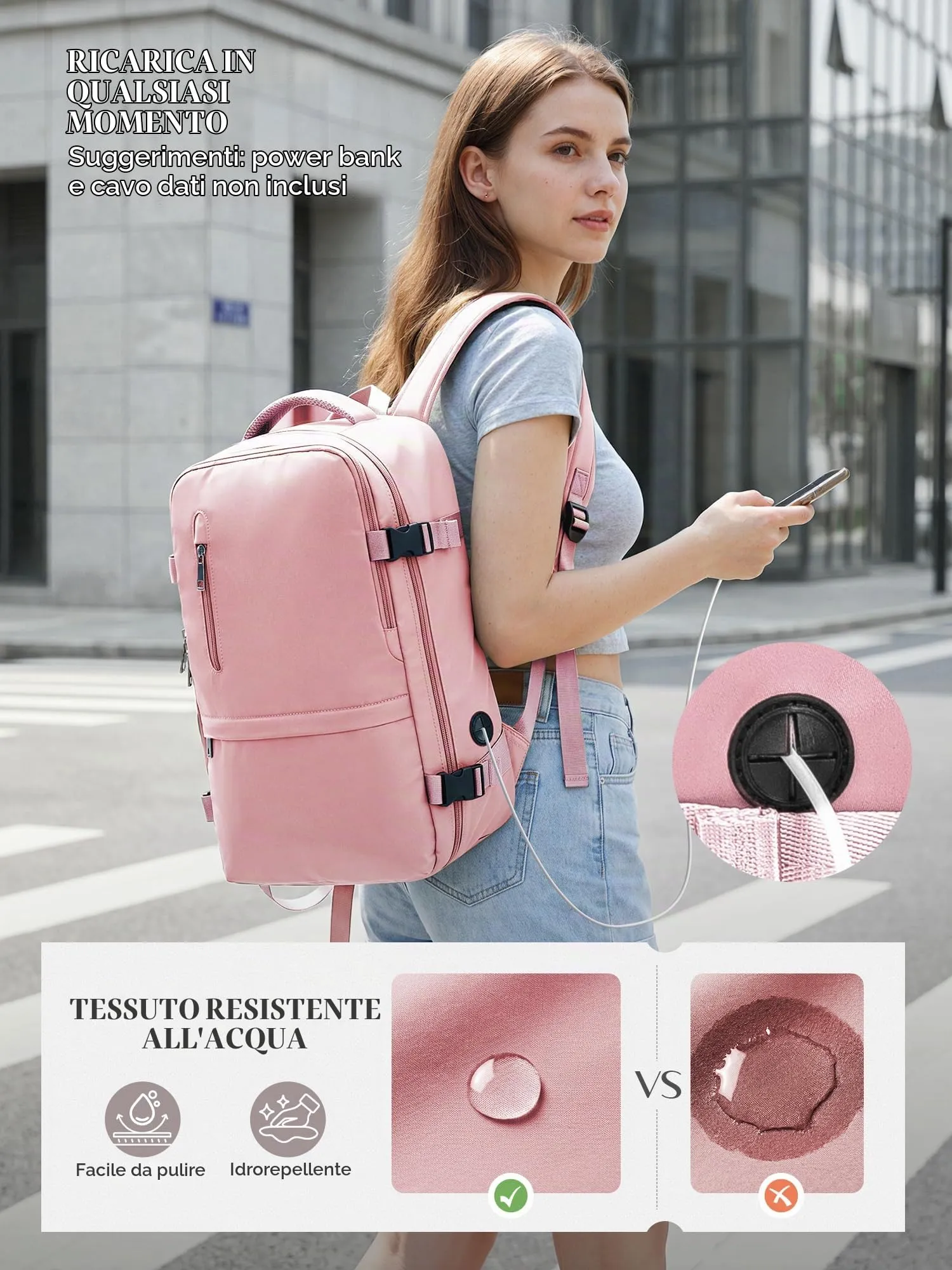 Hayayu Zaino Bagaglio a Mano per Ryanair 40x30x20 cm, 24L - immagine 5