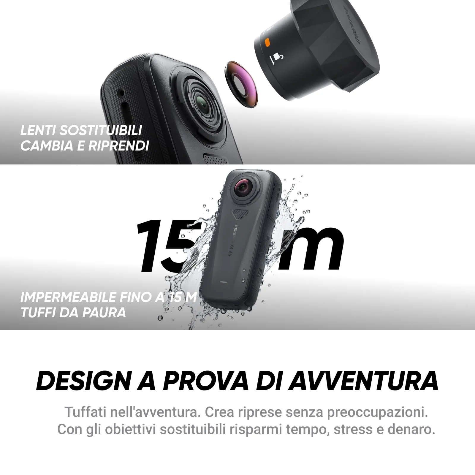 Insta360 X4 Air Pack Starter - Videocamera 8K 360 8K30fps - immagine 6