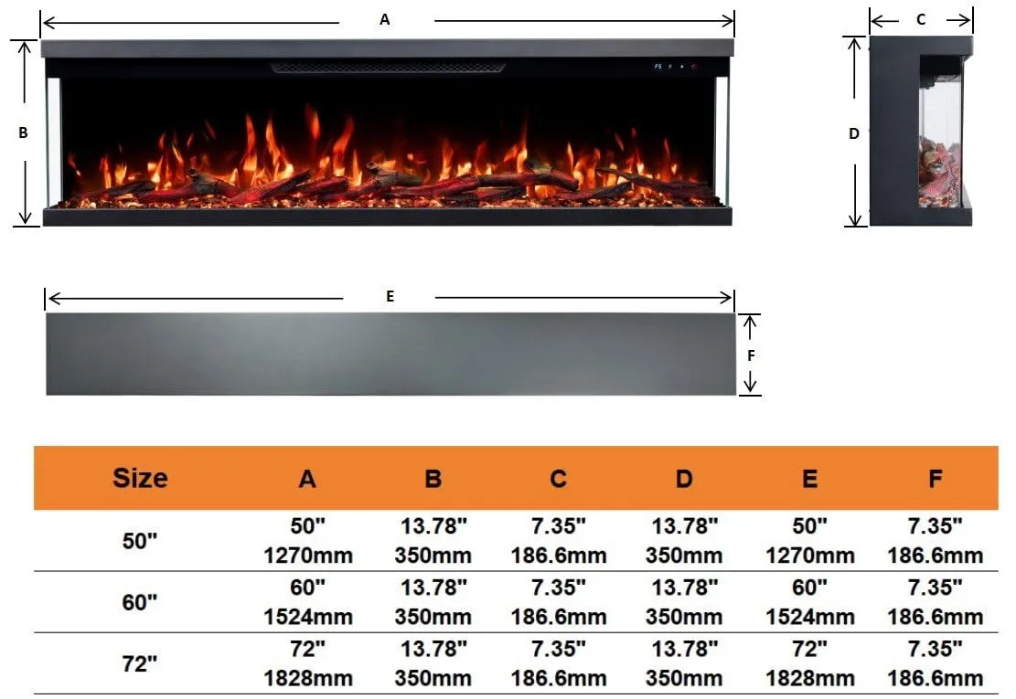 Weka Fireplace Panorama 3S 50 Caminetto Elettrico 127cm, WiFi - immagine 4