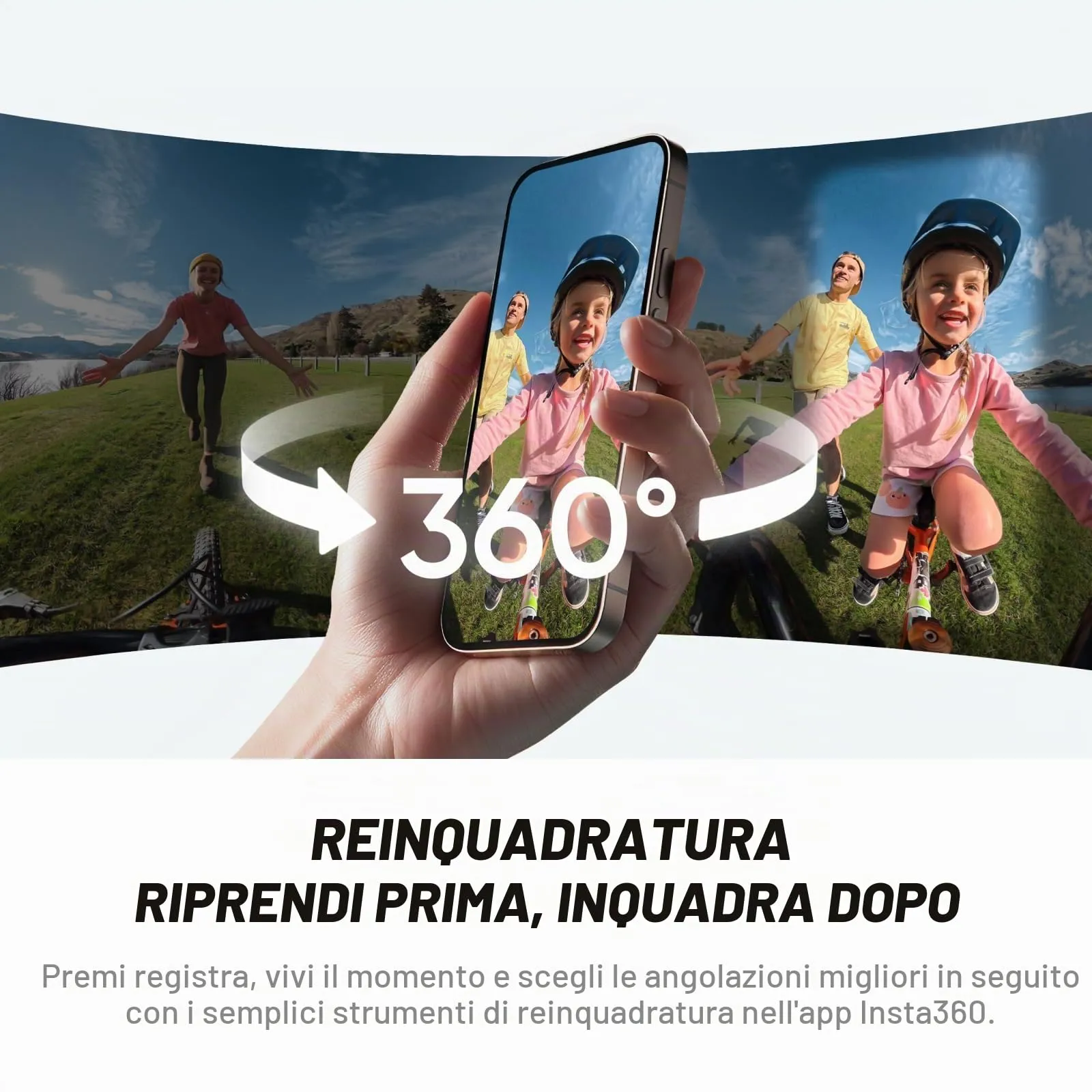 Insta360 X4 Air Pack Bianco Artico - Videocamera 8K 360 con Selfie Stick Invisibile e Kit Sostituzione Lenti - immagine 4