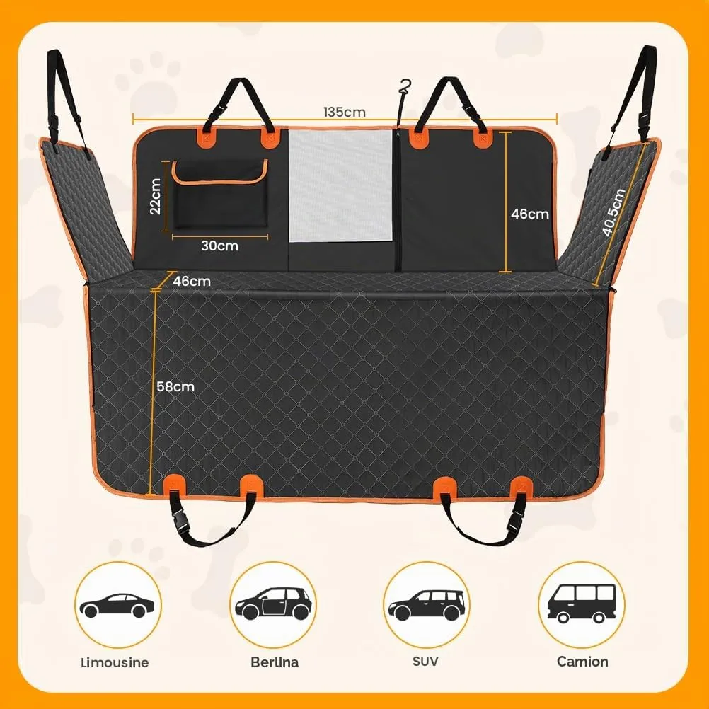 KYG Coprisedile Auto per Cani Impermeabile e Antigraffio con Cinturino di Sicurezza e Finestra in Rete per SUV e Auto - immagine 4
