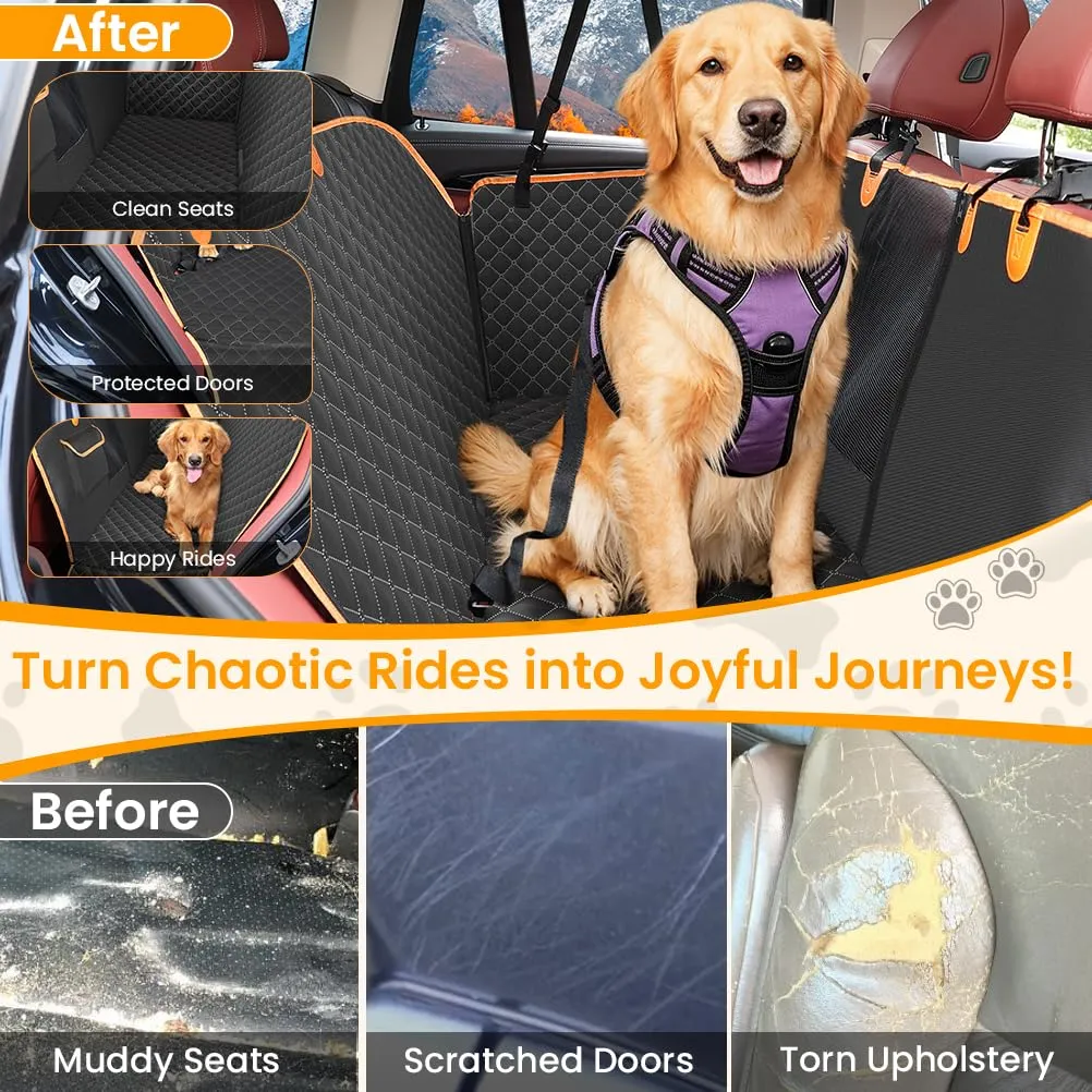 KYG Coprisedile Auto per Cani Impermeabile e Antigraffio con Cinturino di Sicurezza e Finestra in Rete per SUV e Auto - immagine 6