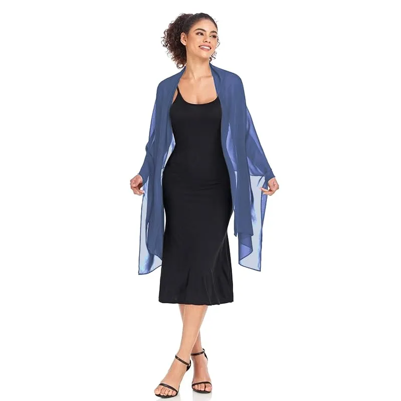 Van Der Rich Stola in Mussola di Seta Foulard Scialle Leggero Donna - Jeans - immagine 3