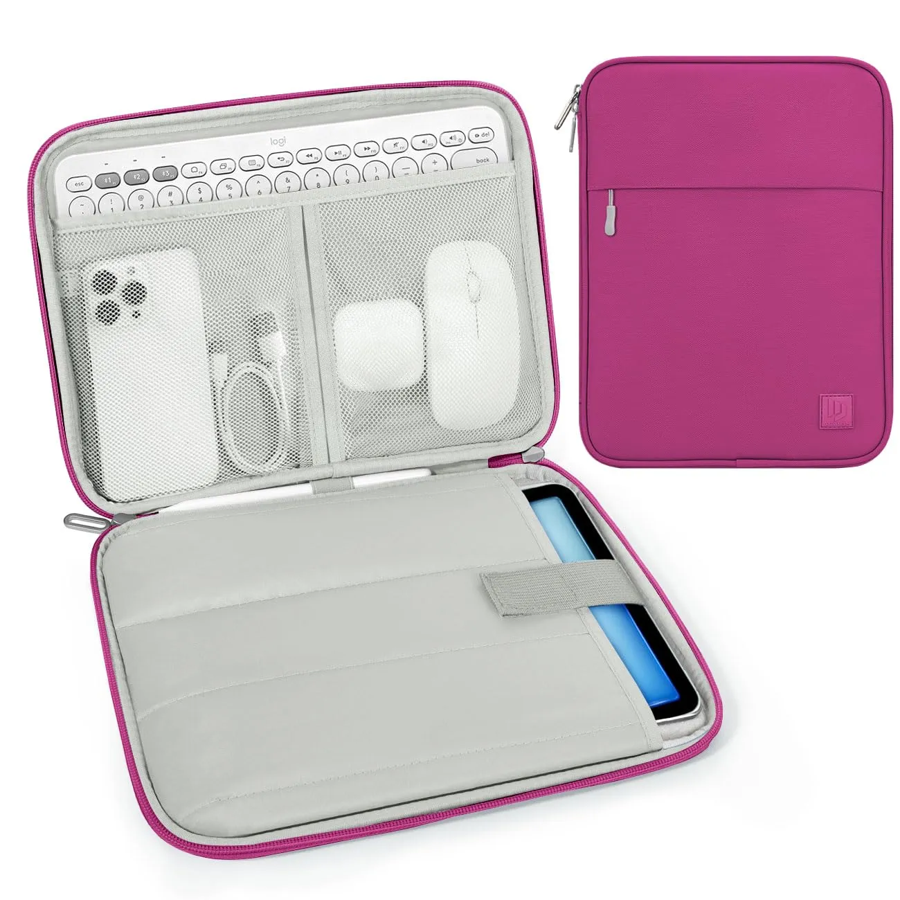 Dadanism Borsa Imbottita per Tablet 9-11 Pollici, Fucsia - immagine 1