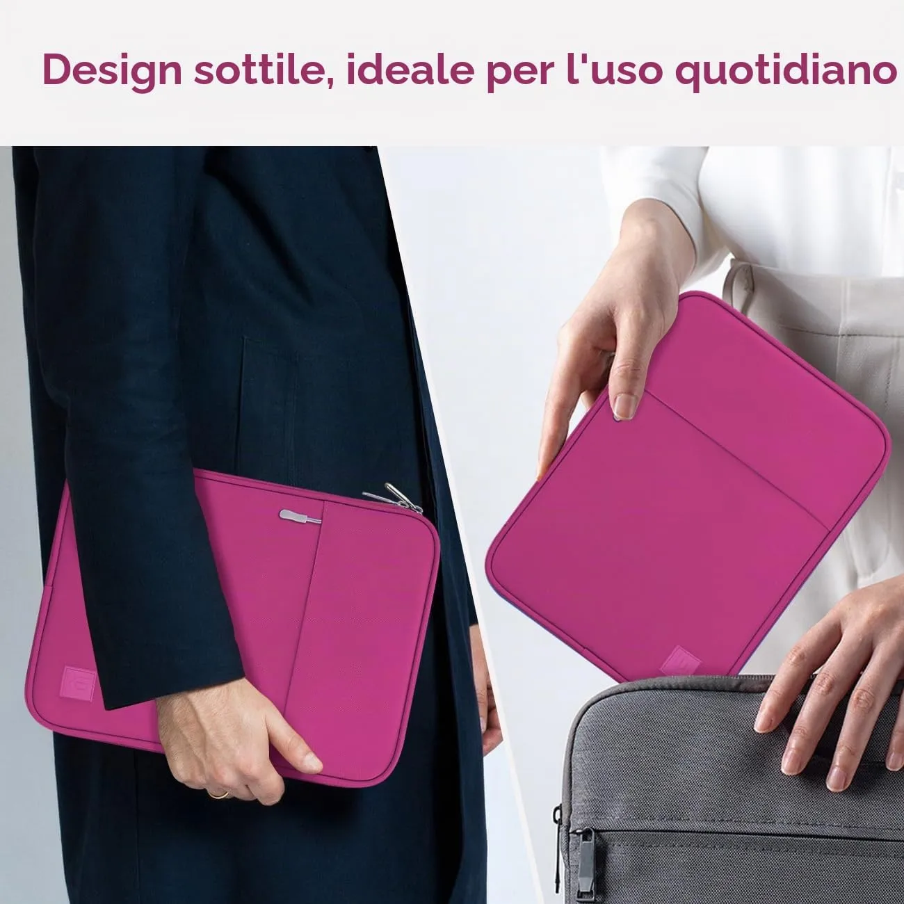 Dadanism Borsa Imbottita per Tablet 9-11 Pollici, Fucsia - immagine 7